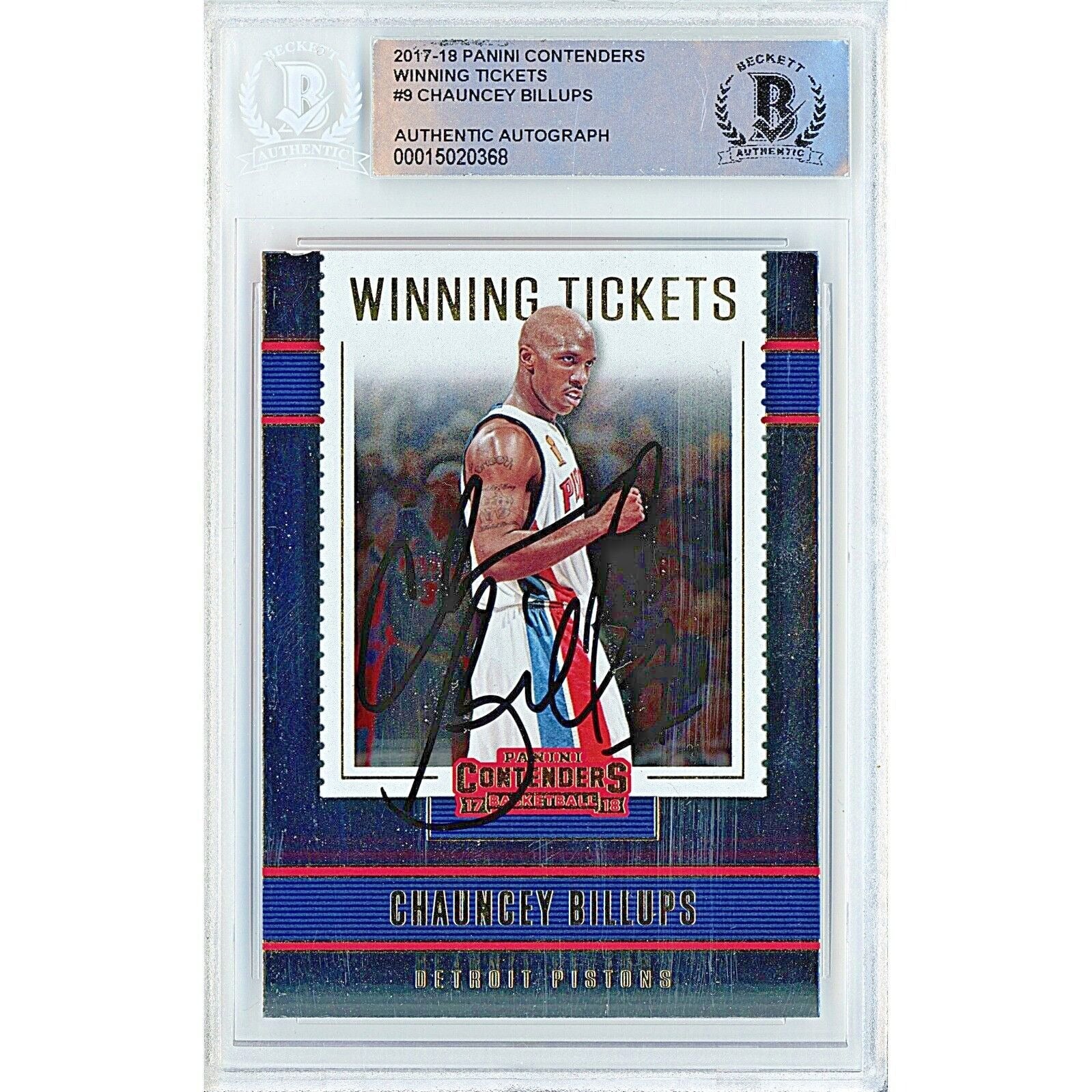 2017 Panini Chauncey Billups Detroit Pistons Autographed Trading Card – Beckett BAS