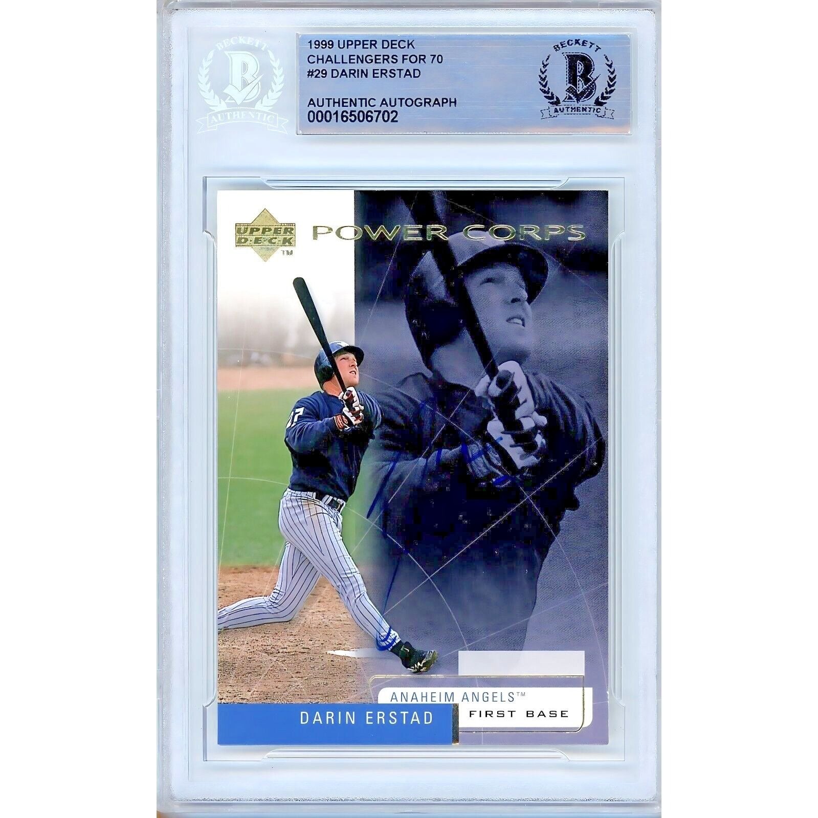 1999 Upper Deck #29 Darin Erstad LA Angels Autographed Trading Card – Beckett BAS
