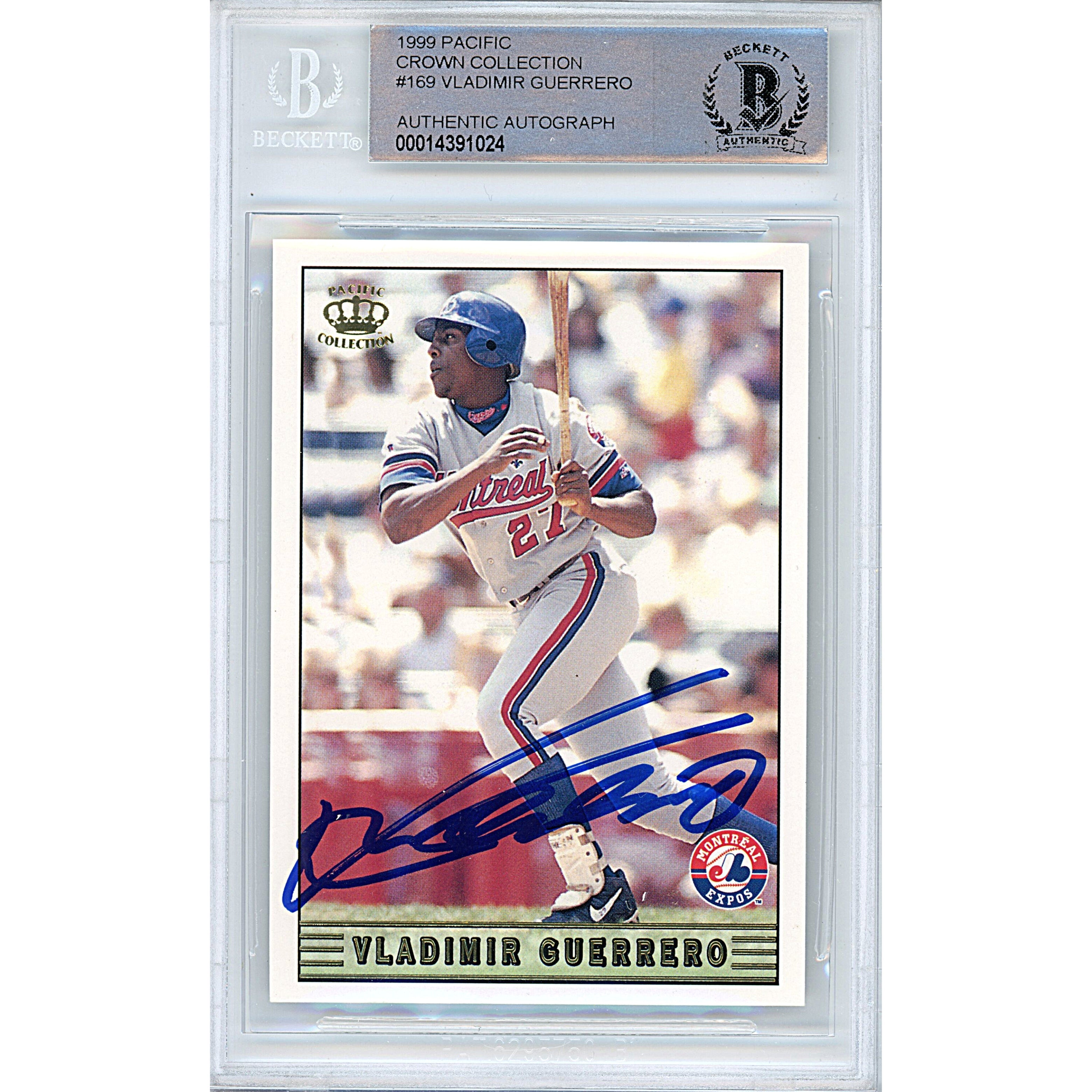 Vladimir Guerrero Signed Montreal Expos Autographed Trading Card Beckett BGS