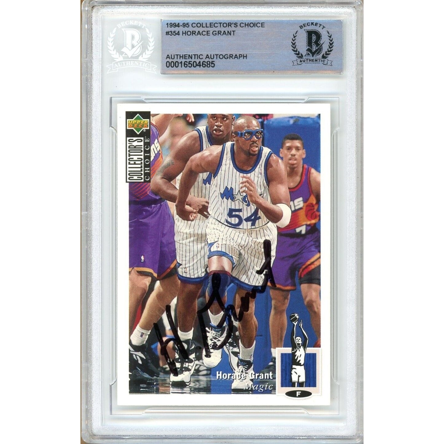 Basketballs- Autographed- Horace Grant Orlando Magic Signed 1994-95 Upper Deck Collectors Choice Basketball Card Beckett Authentic Auto Slab Front