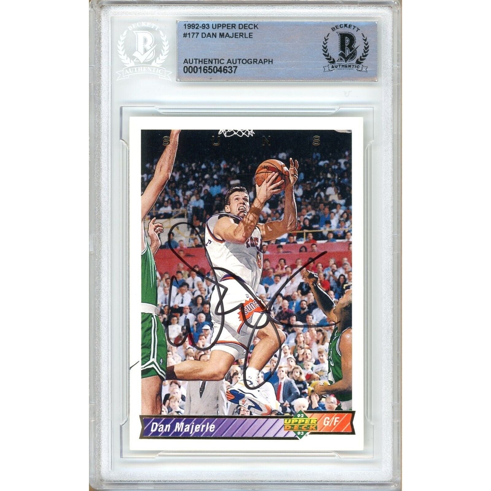 1992 Upper Deck #177 Dan Majerle Phoenix Suns Autographed Trading Card – Beckett BAS