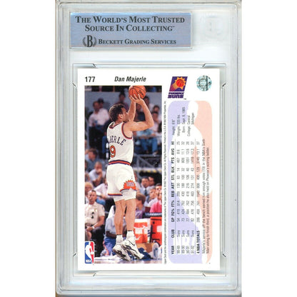 Basketballs- Autographed- Dan Majerle Phoenix Suns Signed 1992-93 Upper Deck Basketball Card Beckett Authentic Auto Slab Back