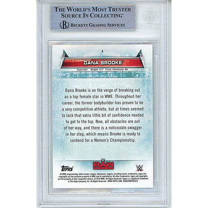 Wrestling- Autographed- Dana Brooke Signed 2018 Topps WWE Womens Division Wrestling Card Beckett Authentic Auto Slab Back