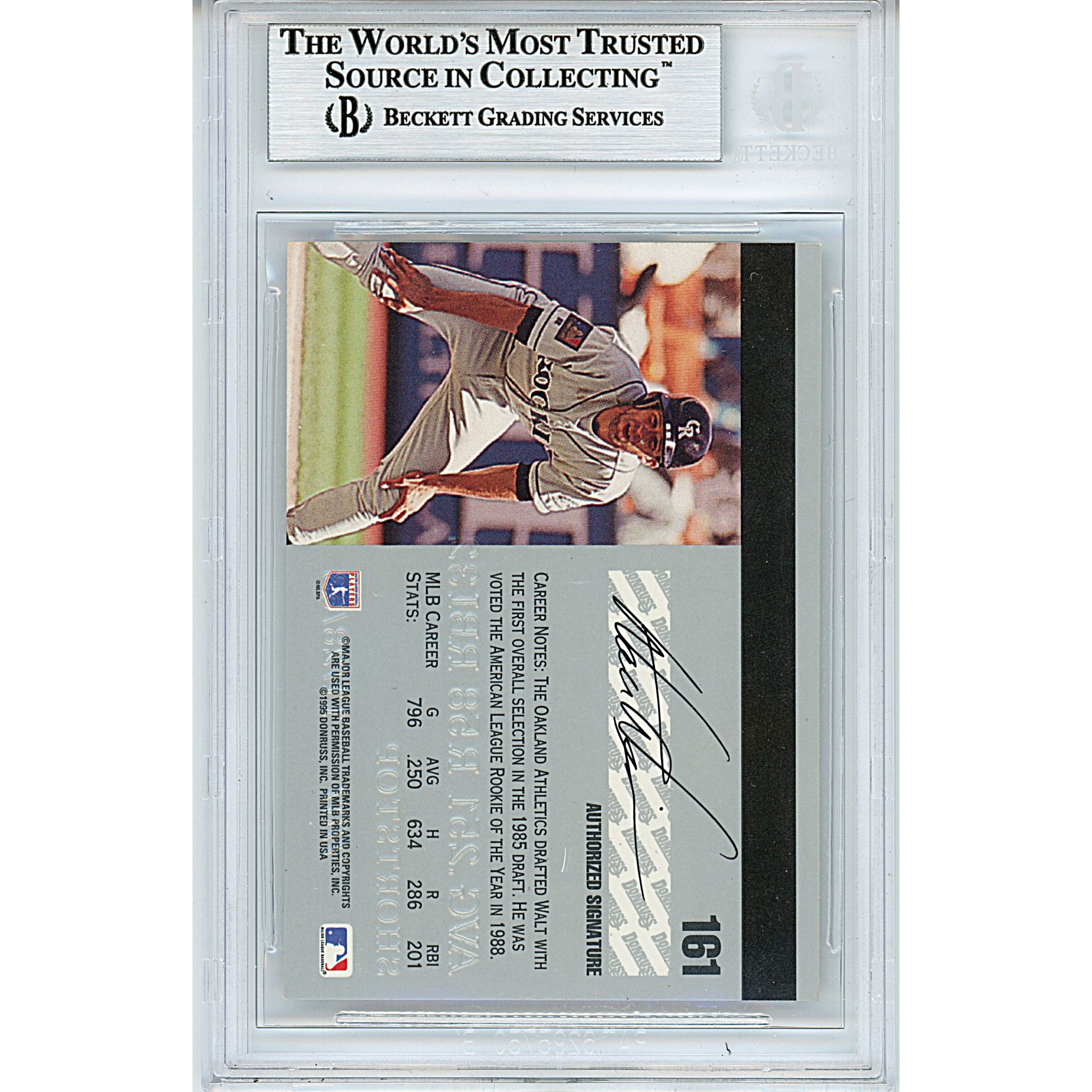 Walt Weiss Signed Colorado Rockies Auto Trading Card Beckett BGS