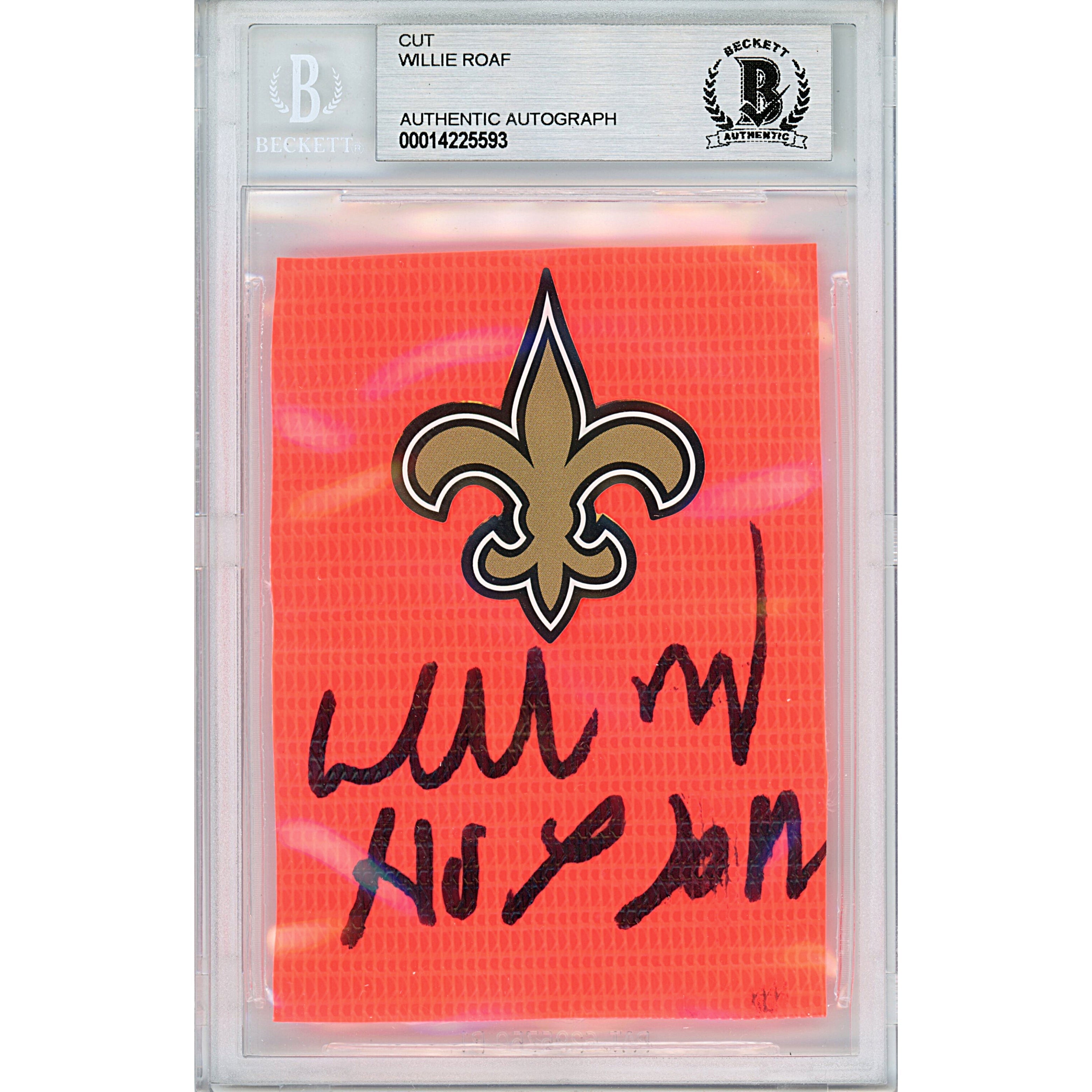 Willie Roaf Signed New Orleans Autographed Cut Signature Beckett BAS