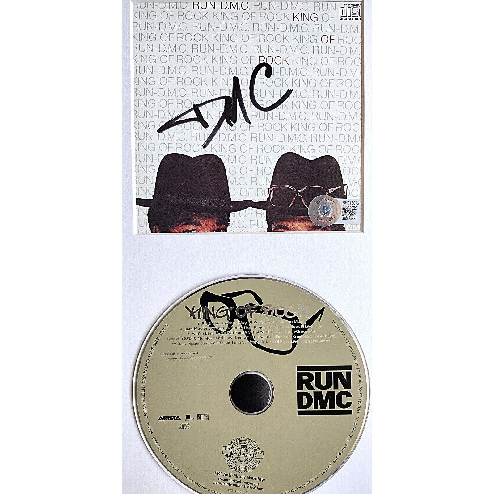 Run DMC auto cd – authentication sticker – Beckett COA