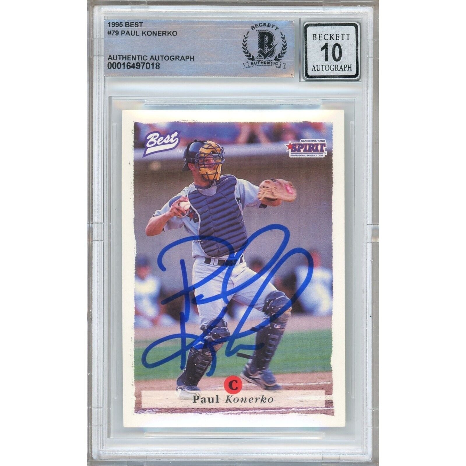 Paul Konerko Los Angeles Dodgers autographed trading card – full view – Beckett COA