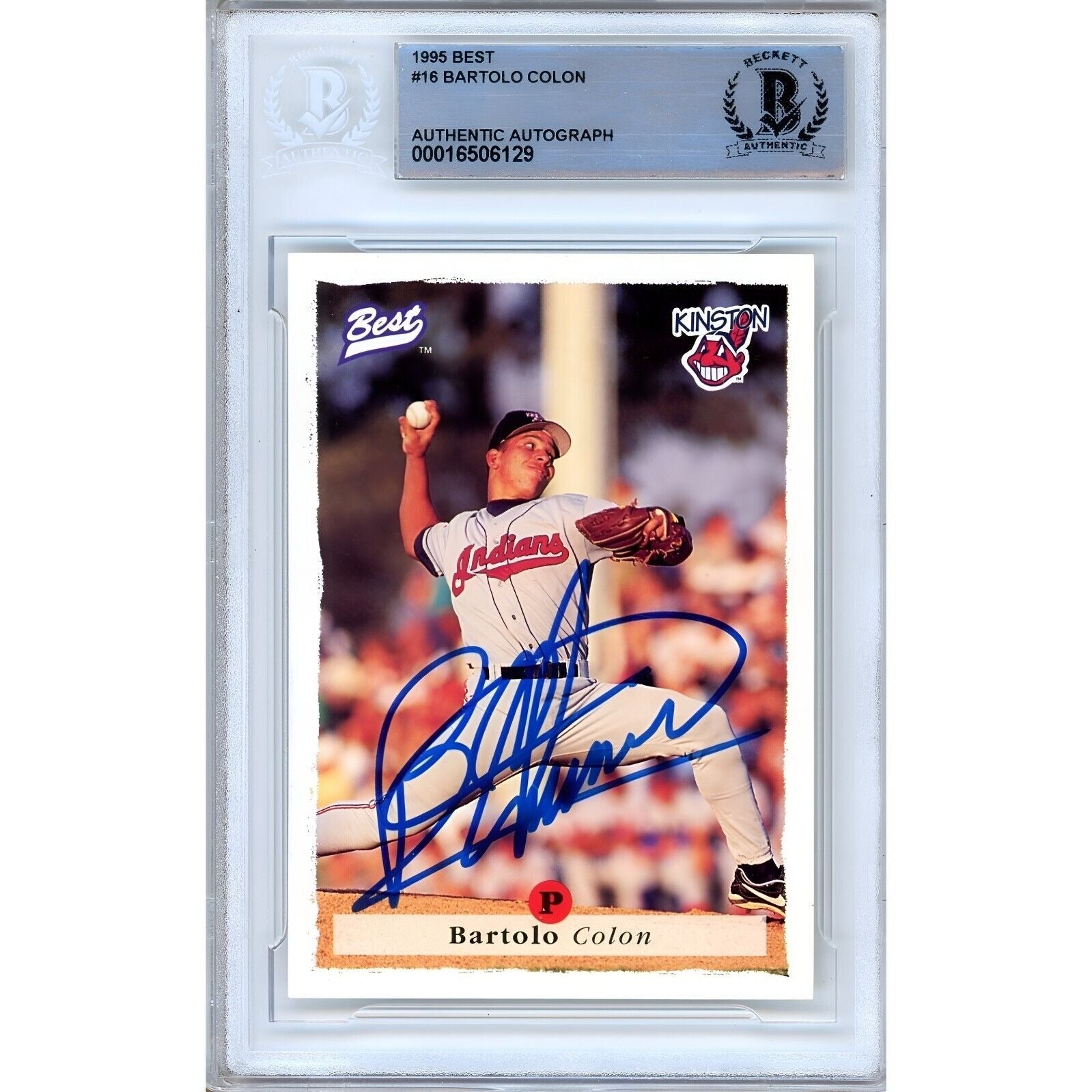 1995 #16 Bartolo Colon Cleveland Indians Autographed Trading Card – Beckett BAS