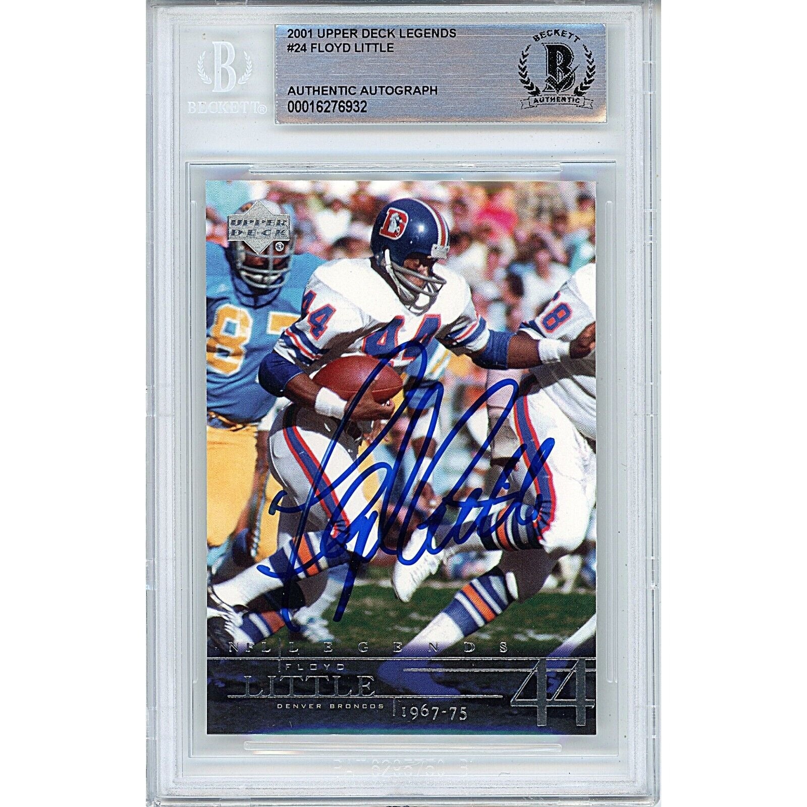 2001 Upper Deck #00016276932 Floyd Little Denver Broncos Autographed Trading Card – Beckett BAS
