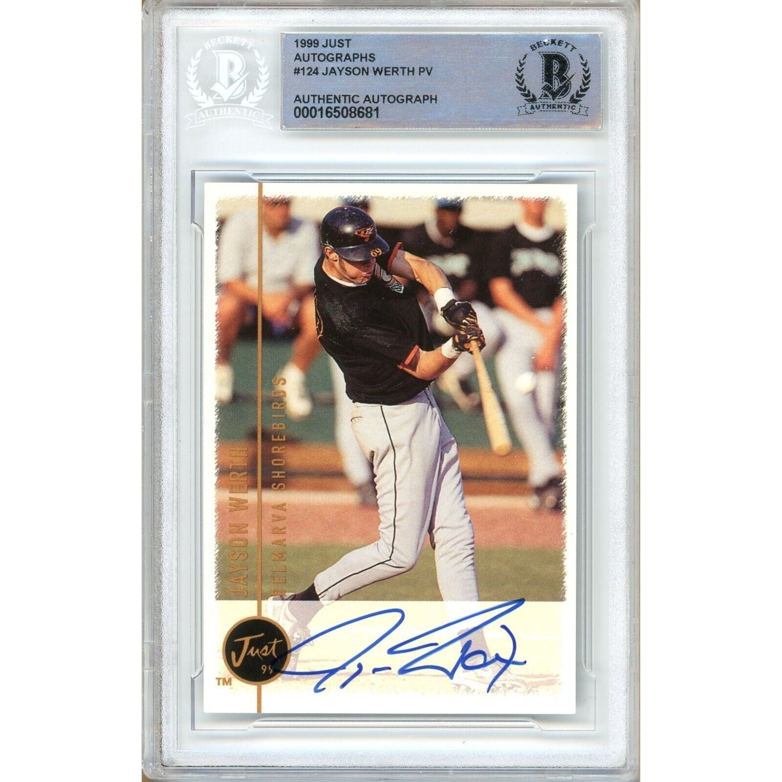 1999 Just Autographs Rookie auto trading card – Beckett BAS