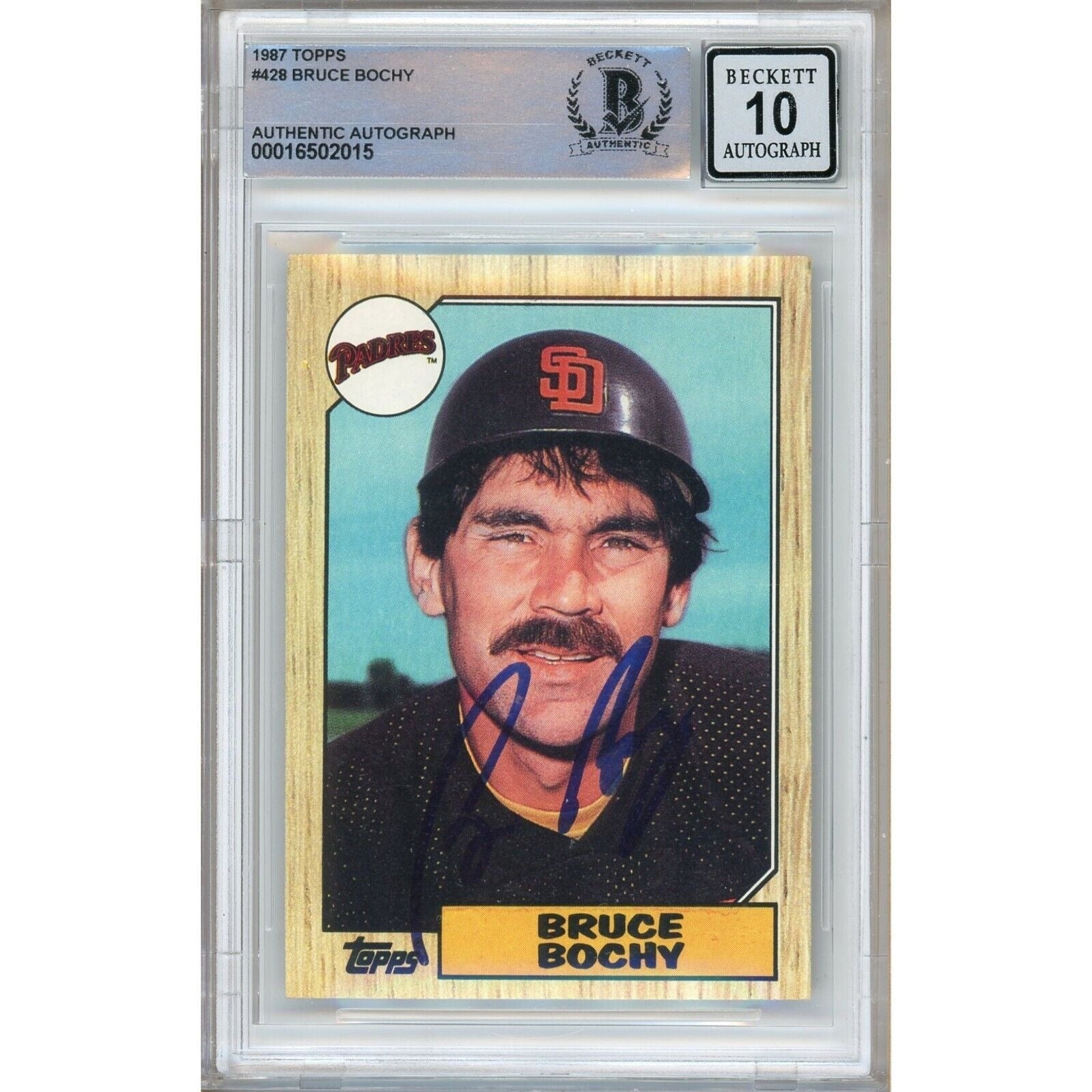 Bruce Bochy San Diego Padres Autographed Trading Card Beckett BGS