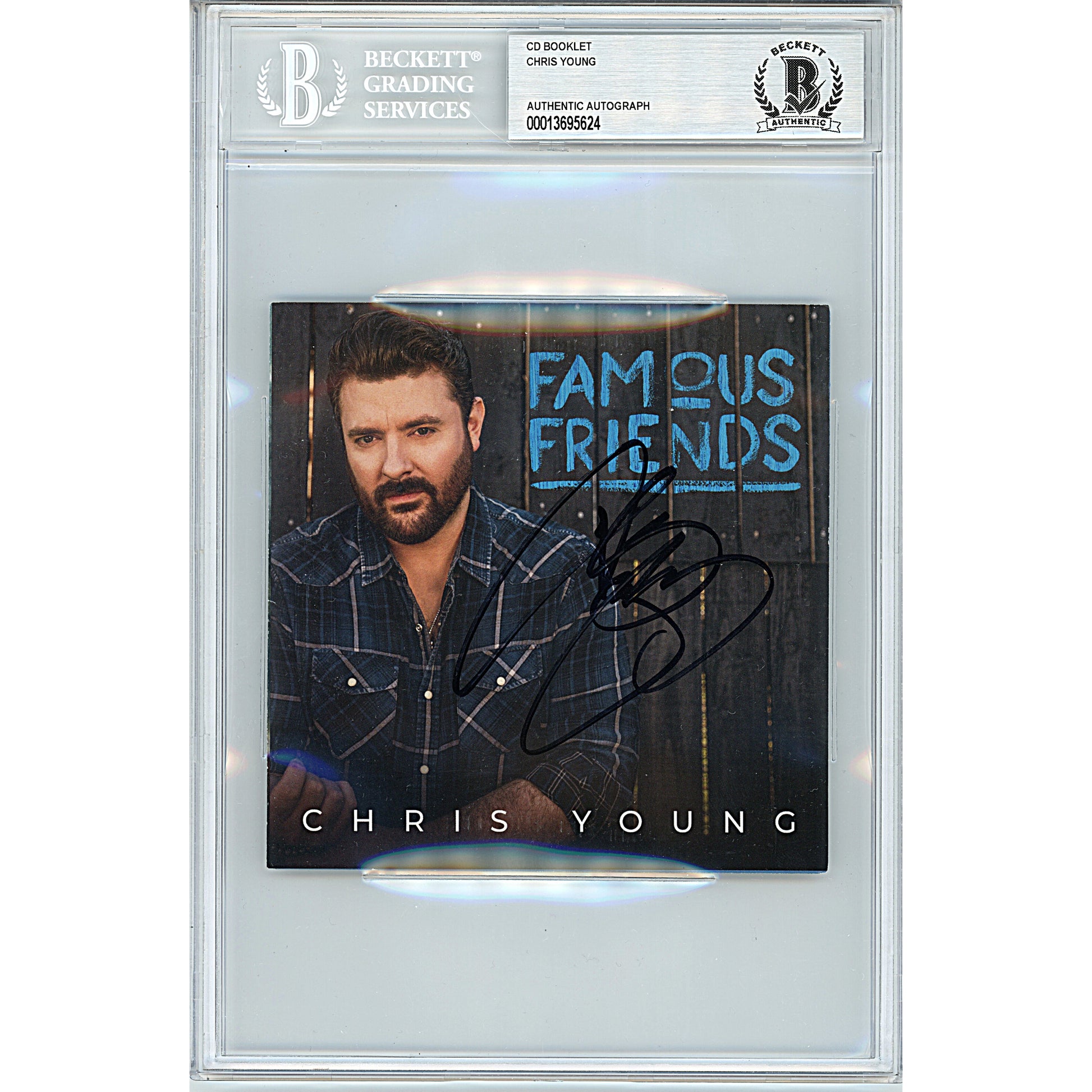 Music- Autographed- Chris Young Signed Famous Friends CD Cover Booklet Beckett Slabbed 00013695624 - 101