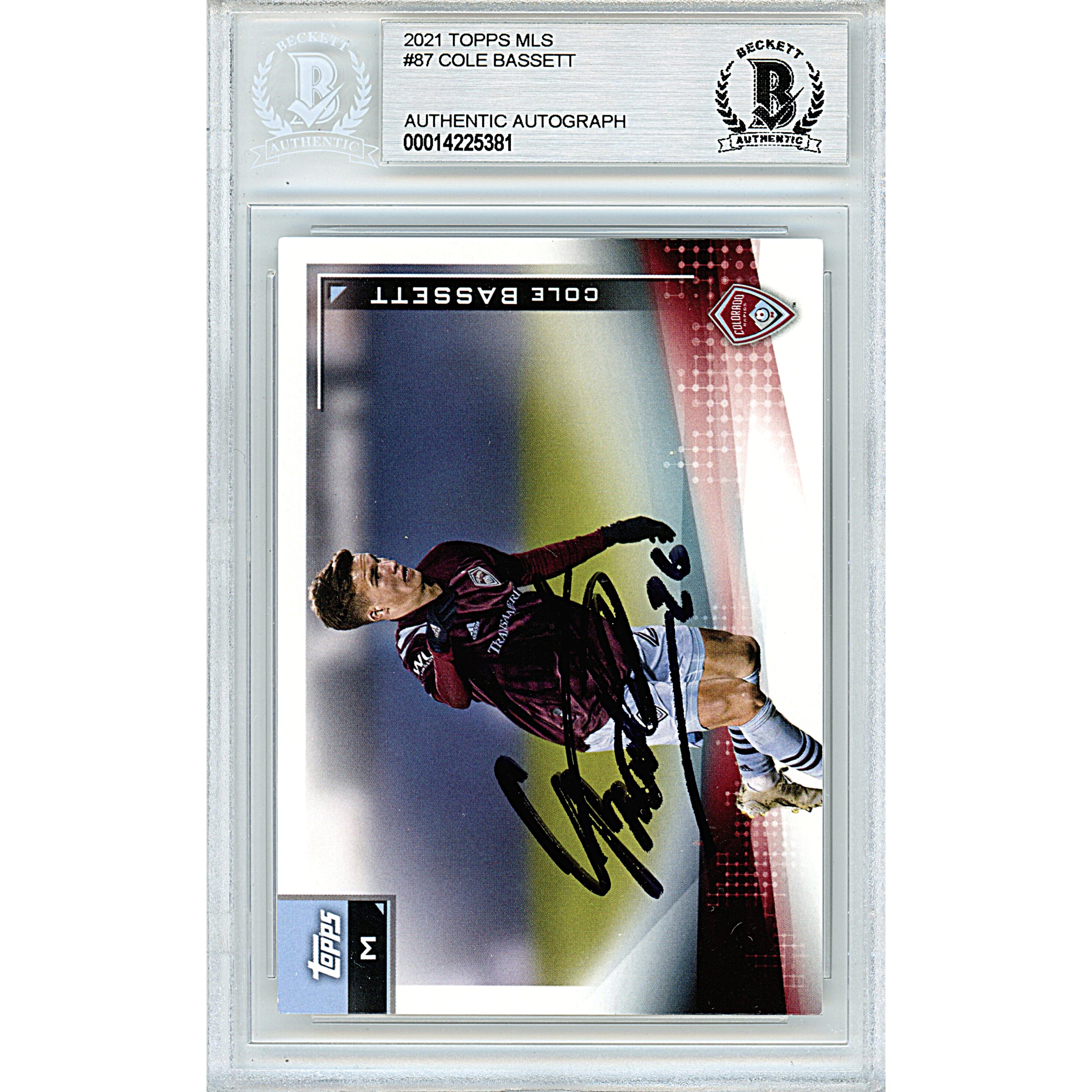 2021 Topps #87 Cole Bassett Signed Trading Card – Beckett BAS