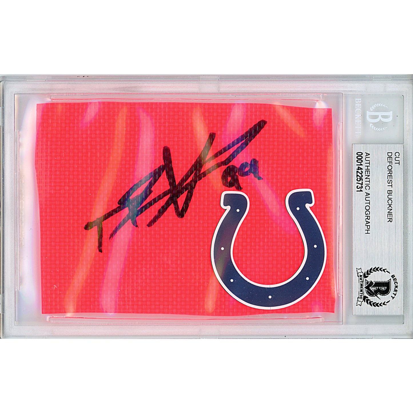 Footballs- Autographed- Deforest Buckner Signed Indianapolis Colts Football End Zone Pylon Piece Beckett BAS Slabbed 00014225731 - 101