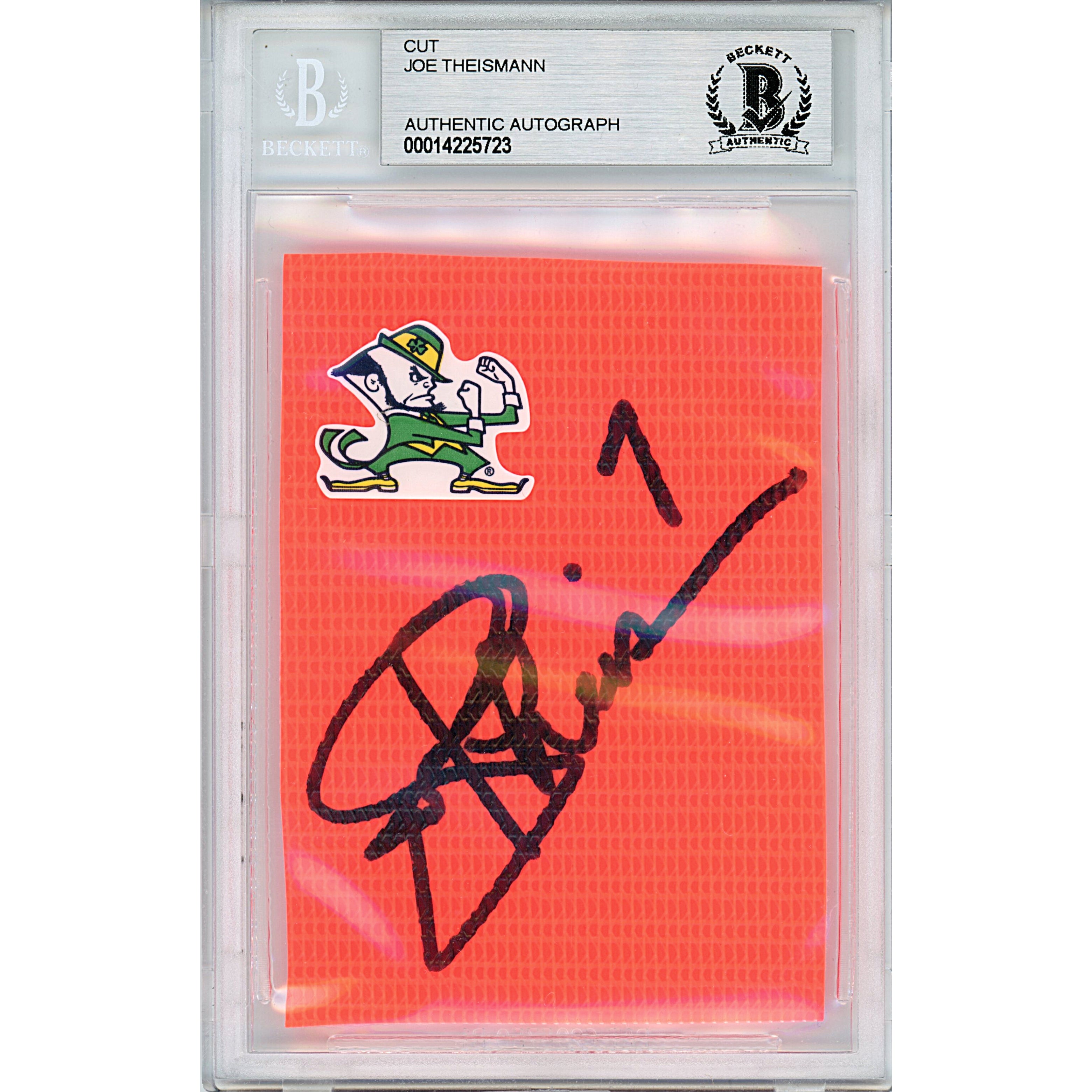 Joe Theismann autographed trading card – full view – Beckett COA