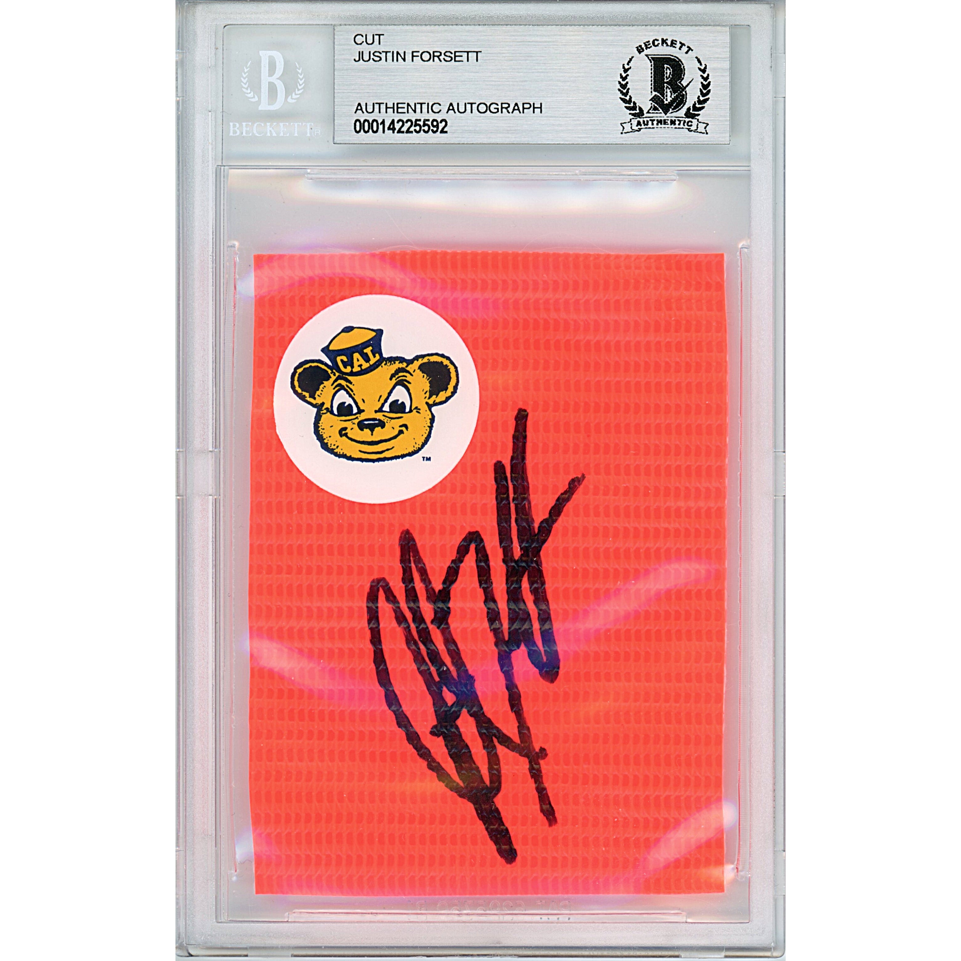 Justin Forsett autographed trading card – full view – Beckett COA