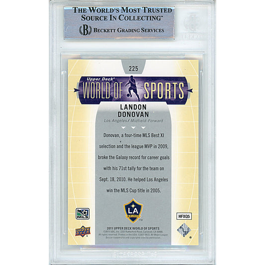 Soccer- Autographed- Landon Donovan Signed Los Angeles Galaxy 2011 Upper Deck World of Sports Football Card Beckett Authentication Slabbed 00014997893 - 102