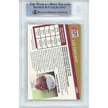 Lee Trevino Signed 1991 PGA Tour Pro Set Player of the Year Golf Card Beckett Slabbed