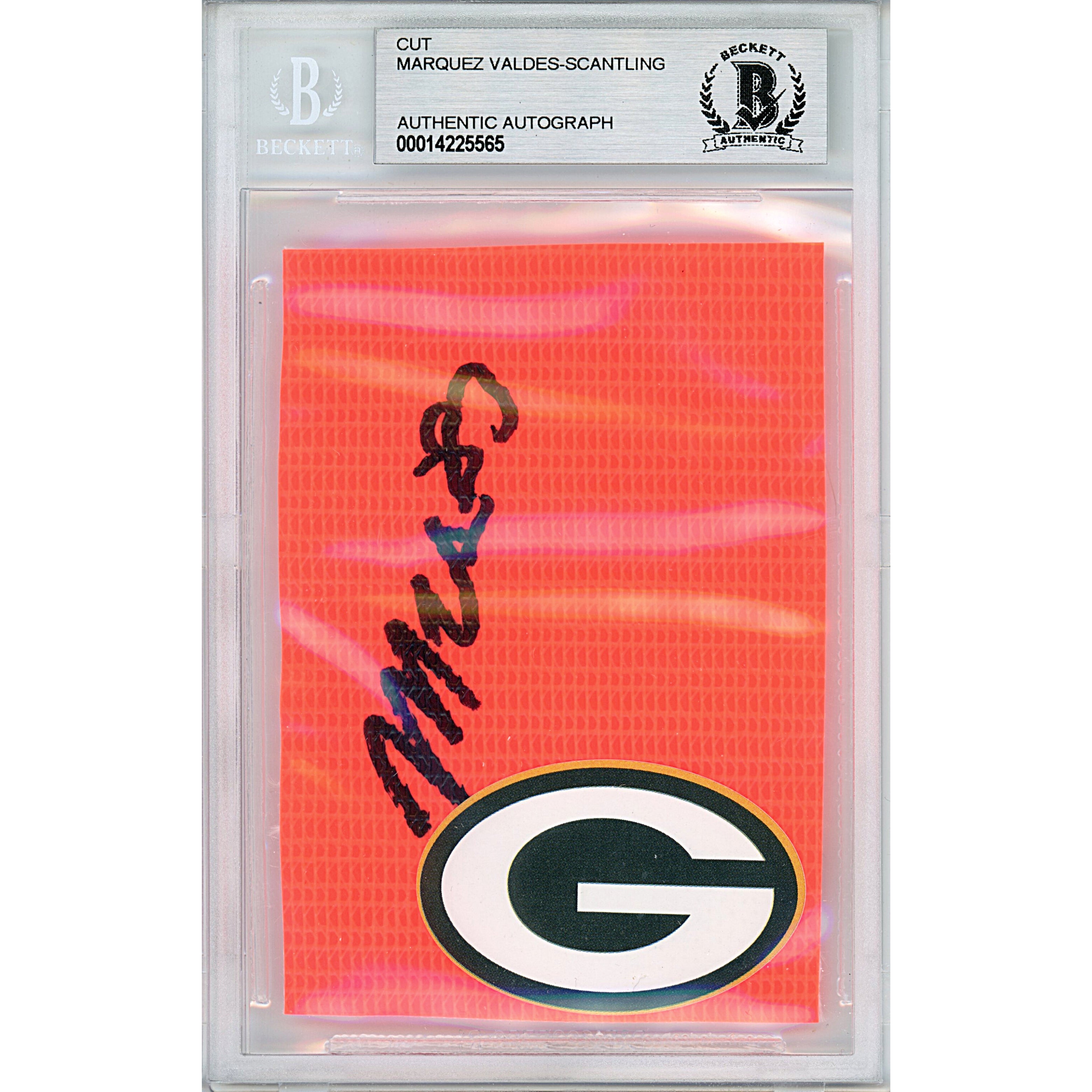 Marquez Valdes Scantling autographed trading card – full view – Beckett COA