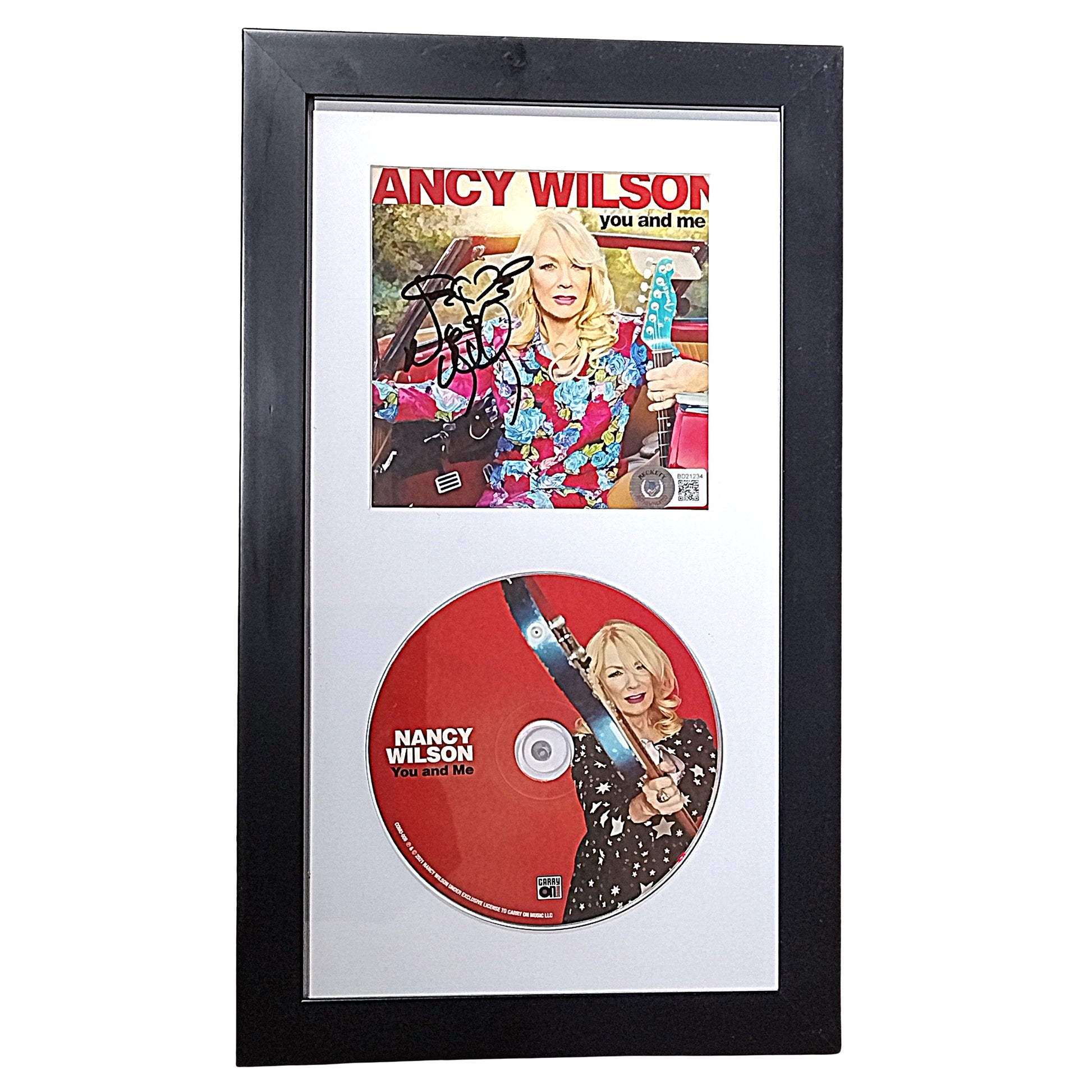 Music- Autographed- Nancy Wilson Signed You and Me CD Cover Framed and Matted Beckett BAS Authentication BD21234 - 102