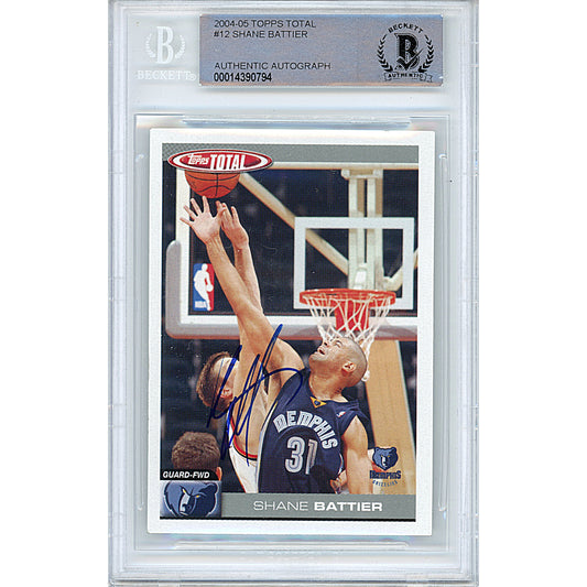 Basketballs- Autographed- Shane Battier Signed Memphis Grizzlies 2004-2005 Topps Total Basketball Card Beckett Slabbed 00014390794 - 101