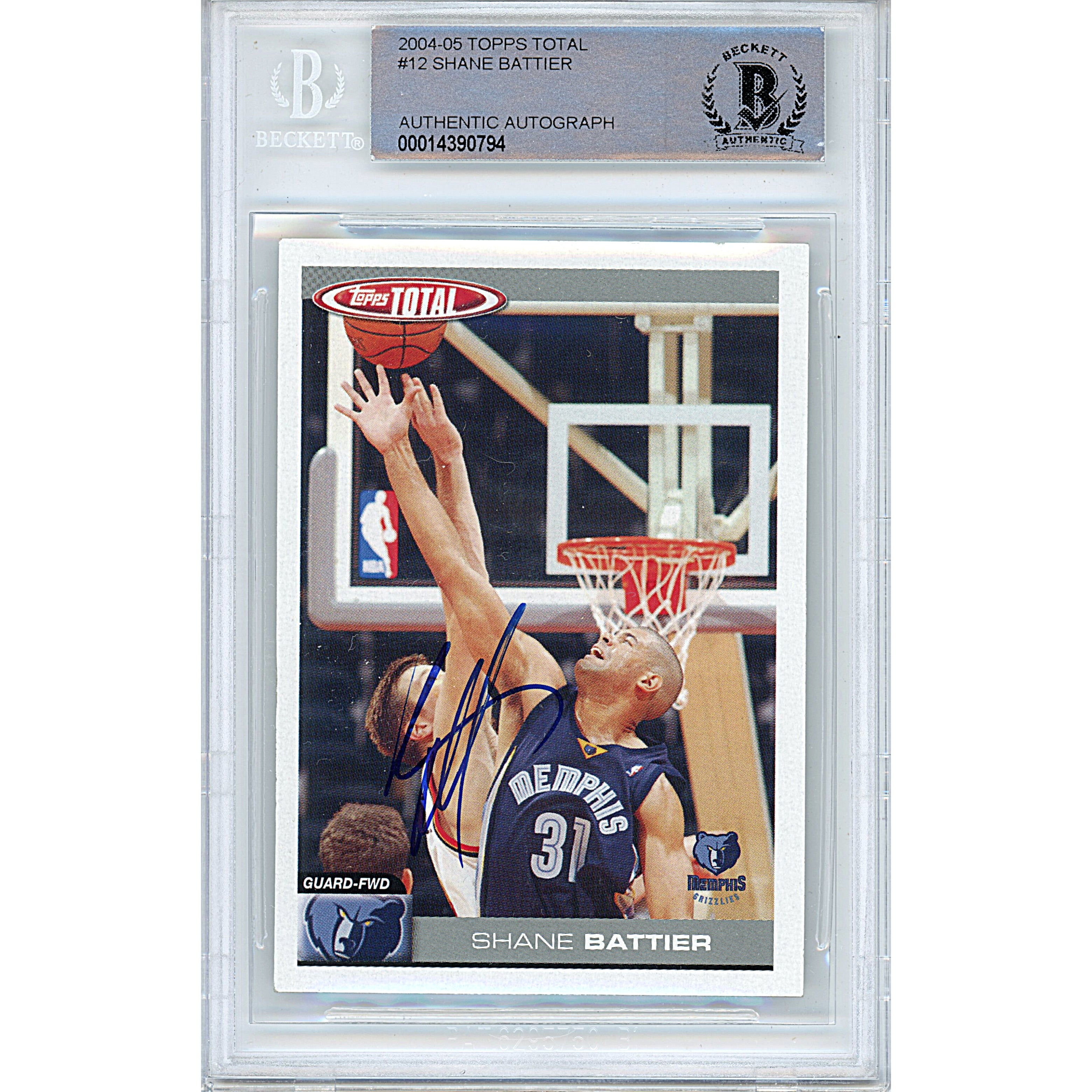 Shane Battier autographed trading card – full view – Beckett COA