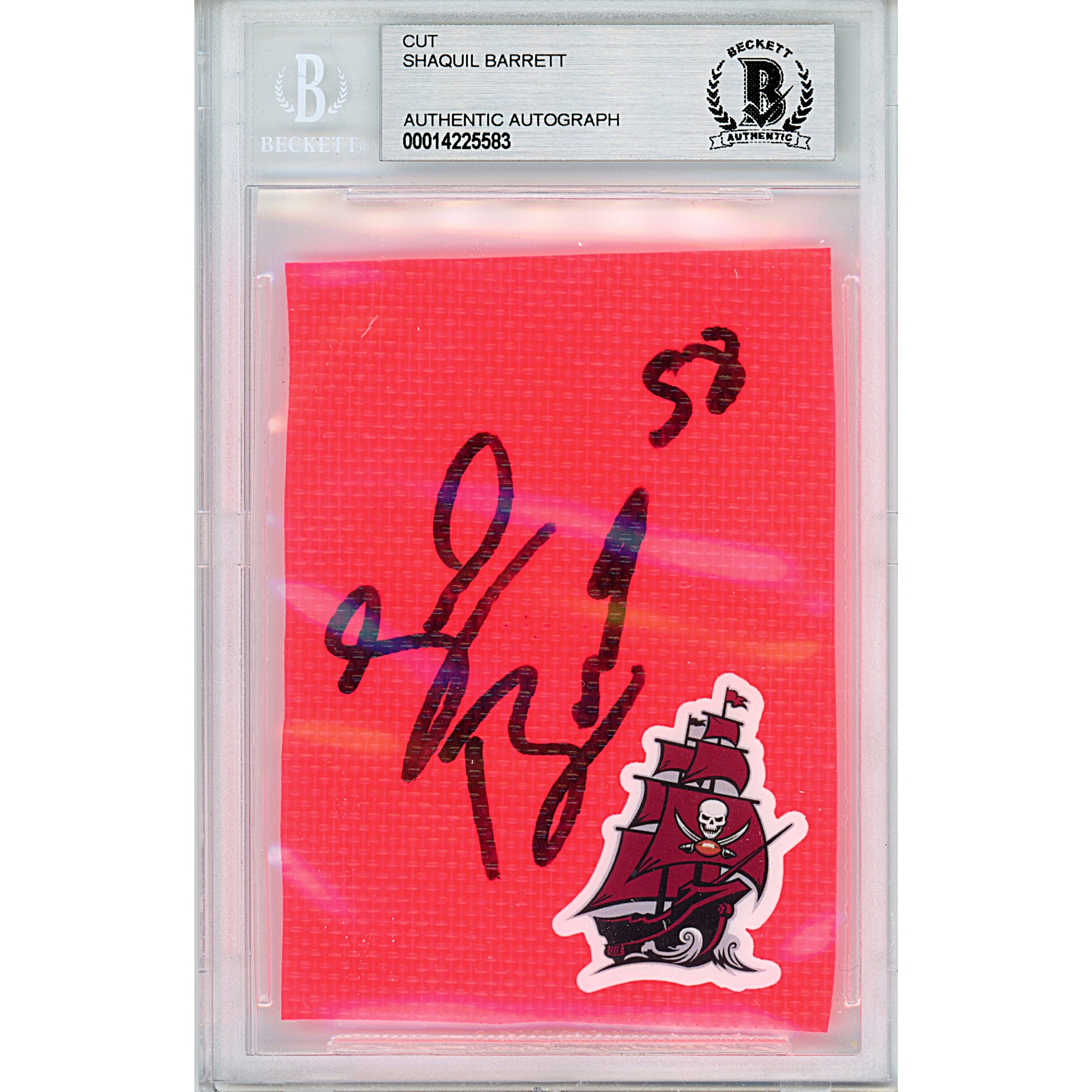 Shaquil Barrett autographed trading card – full view – Beckett COA