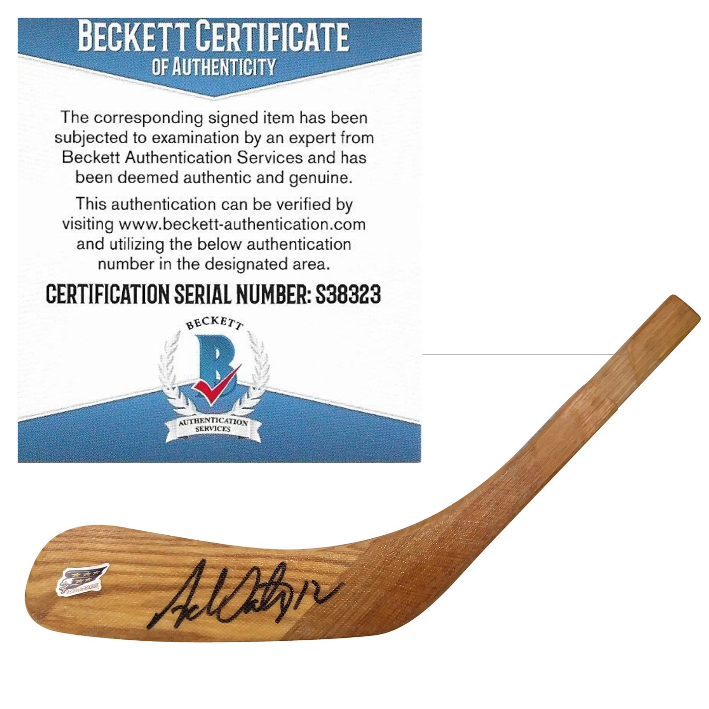 Hockey Stick Blades-Autographed - Adam Oates Signed Washington Capitals Hockey Stick Blade, Proof - Beckett Authenticated BAS S38323 101