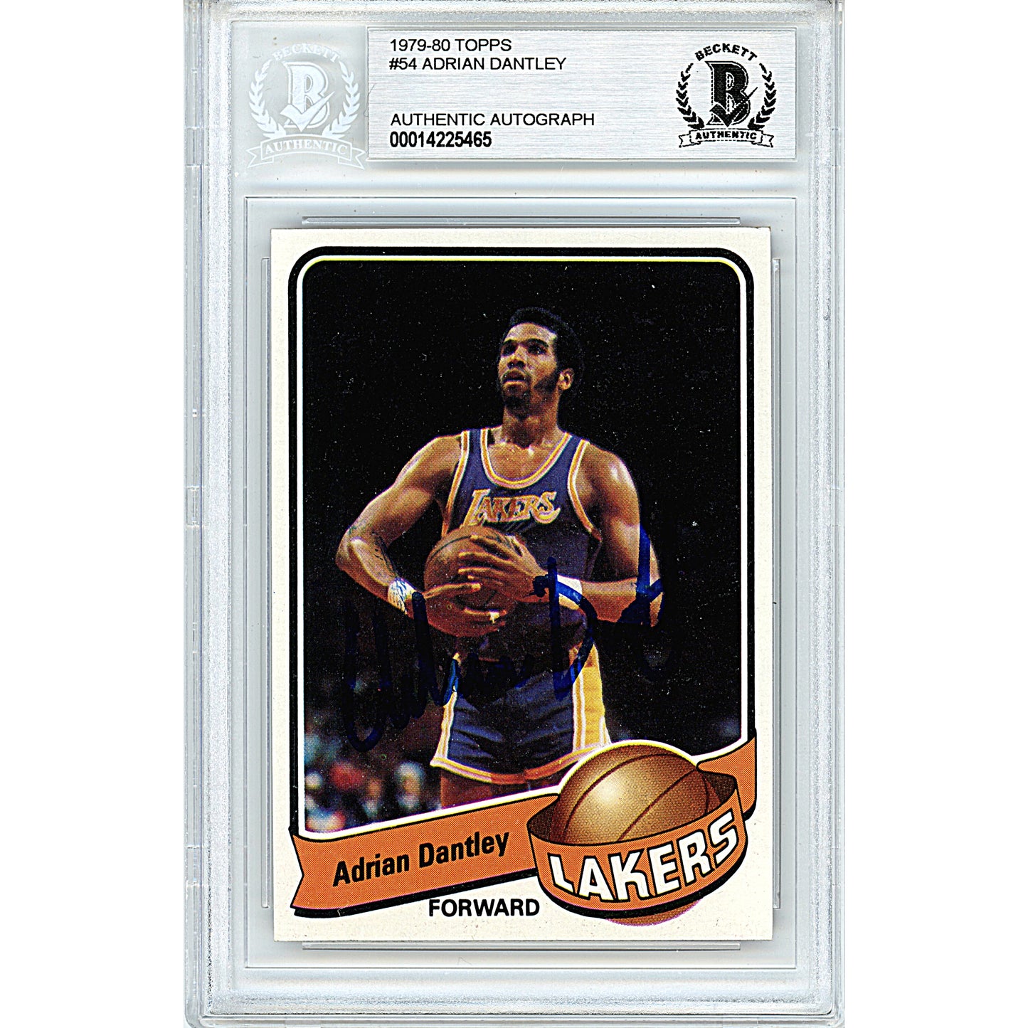 Basketballs- Autographed- Adrian Dantley Signed Los Angeles Lakers 1979-1980 Topps Basketball Card Beckett BAS Slabbed 00014225465 - 101