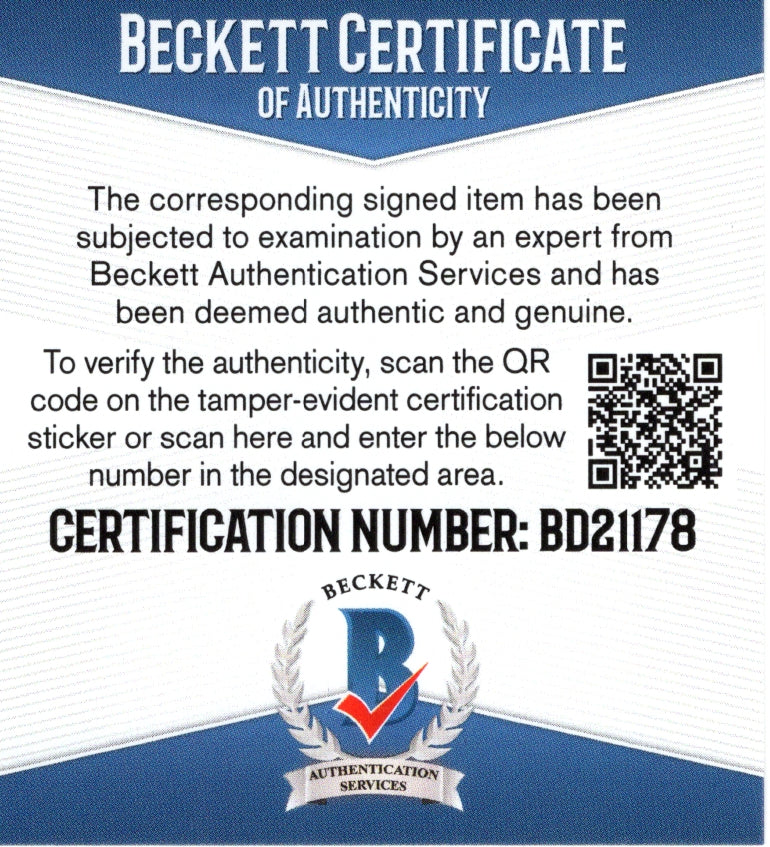 Hockey- Autographed- Alex DeBrincat Signed Chicago Black Hawks Logo Ice Hockey Stick Blade Exact Proof Beckett BAS Authentication Cert 1