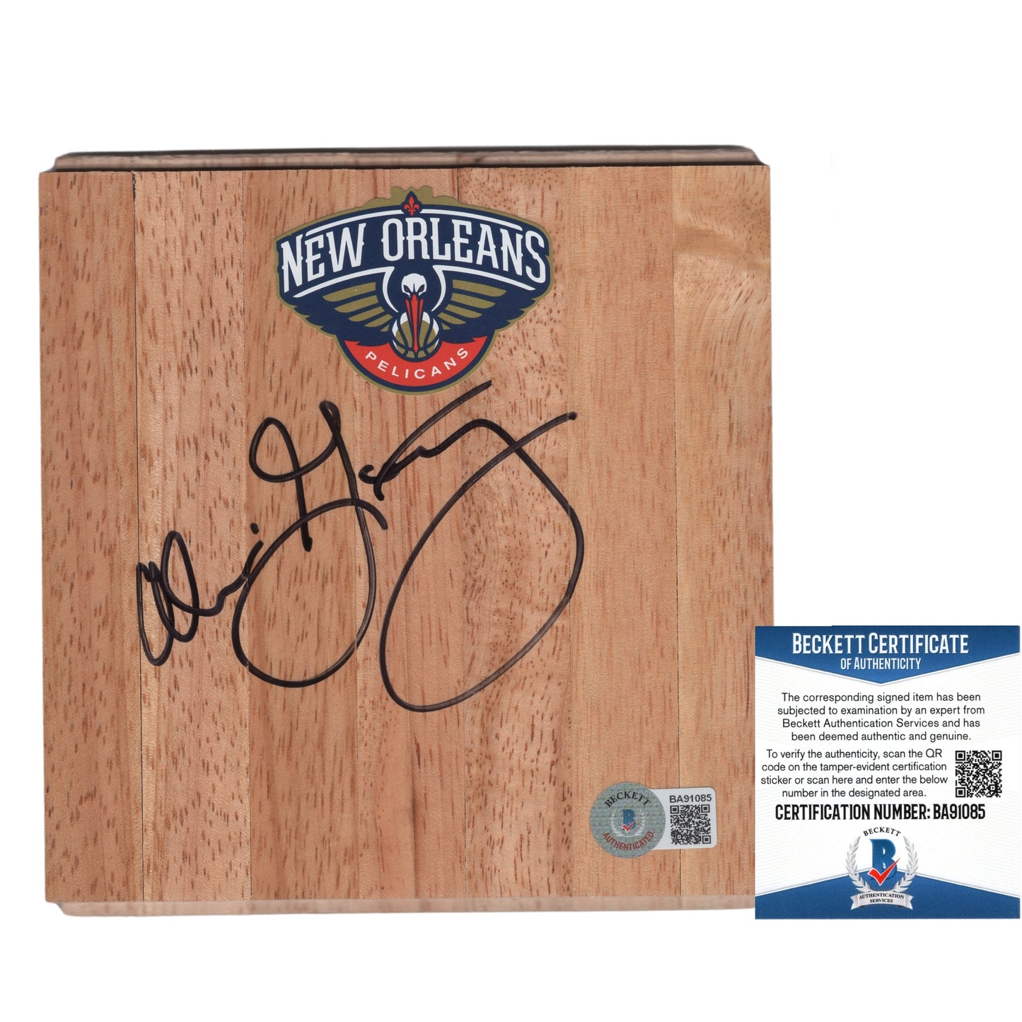 Basketballs- Autographed- Alvin Gentry Signed New Orleans Pelicans Floorboard Floor - Exact Proof - Beckett BAS Authentication 201