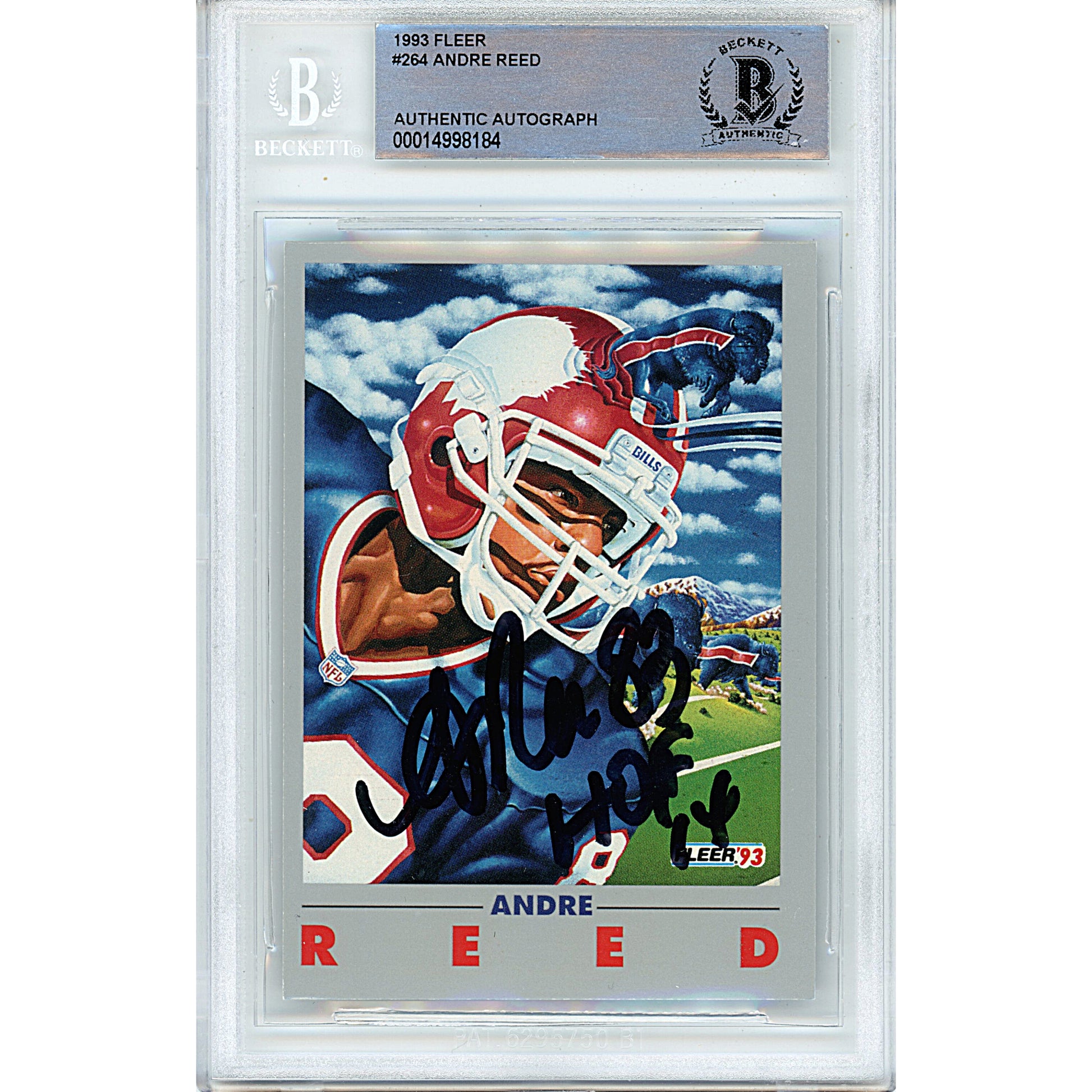 Football- Autographed- Andre Reed Signed 1993 Fleer Football Trading Card Beckett Authentication Slabbed 00014998184 - 101