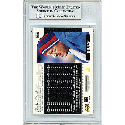 Footballs- Autographed- Andre Reed Signed 1996 Score Football Card Buffalo Bills Beckett BAS Slabbed 00014226140 - 103