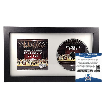 Music- Autographed- Andrew Lloyd Webber Signed Symphonic Suites Compact Disc Cover Framed Matted Beckett BAS Authentication 201