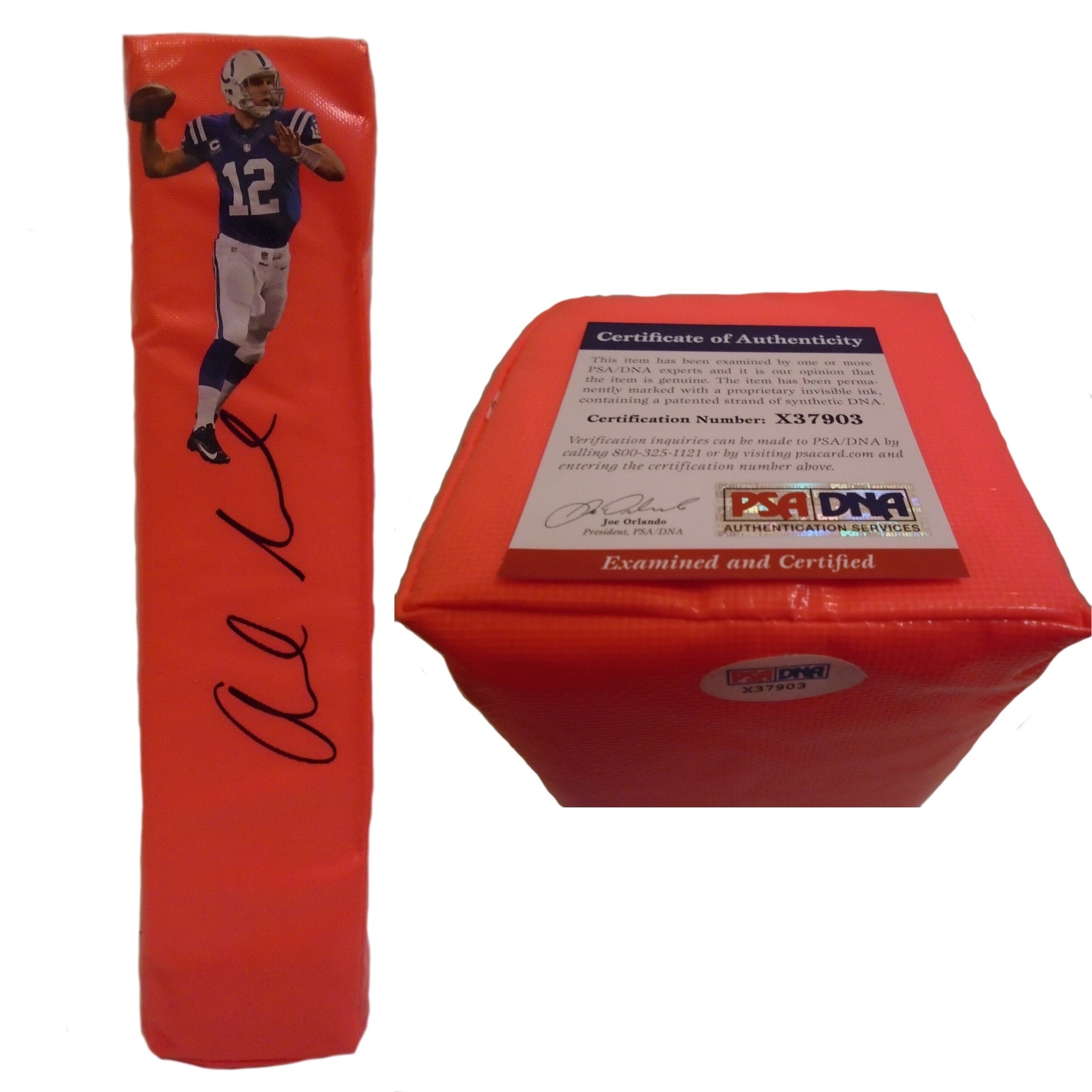 Football End Zone Pylons- Autographed- Andrew Luck Signed Indianapolis Colts TD Pylon, PSA/DNA X37903