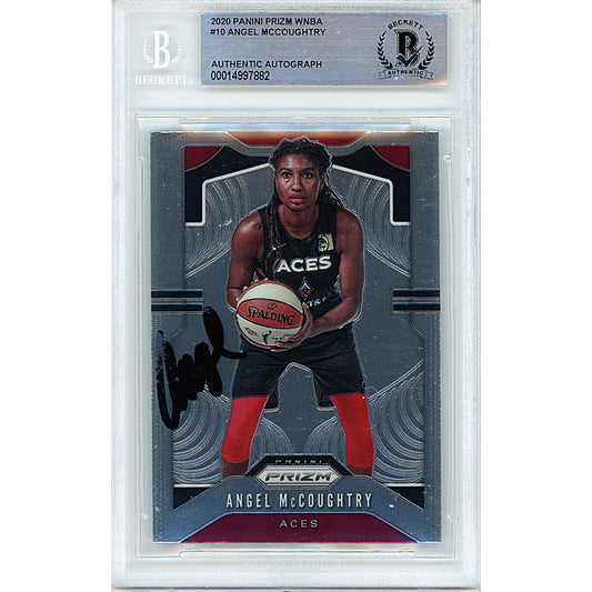Basketballs- Autographed- Angel McCoughtry Signed Las Vegas Aces 2020 Panini Prizm WNBA Basketball Card Beckett Authentication Slabbed 00014997882 - 101