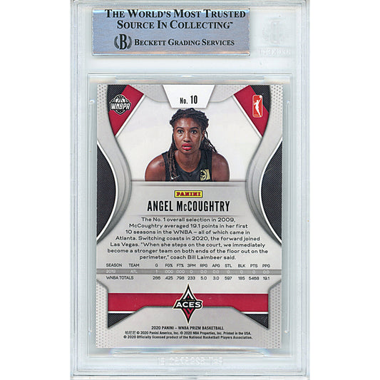 Basketballs- Autographed- Angel McCoughtry Signed Las Vegas Aces 2020 Panini Prizm WNBA Basketball Card Beckett Authentication Slabbed 00014997882 - 102