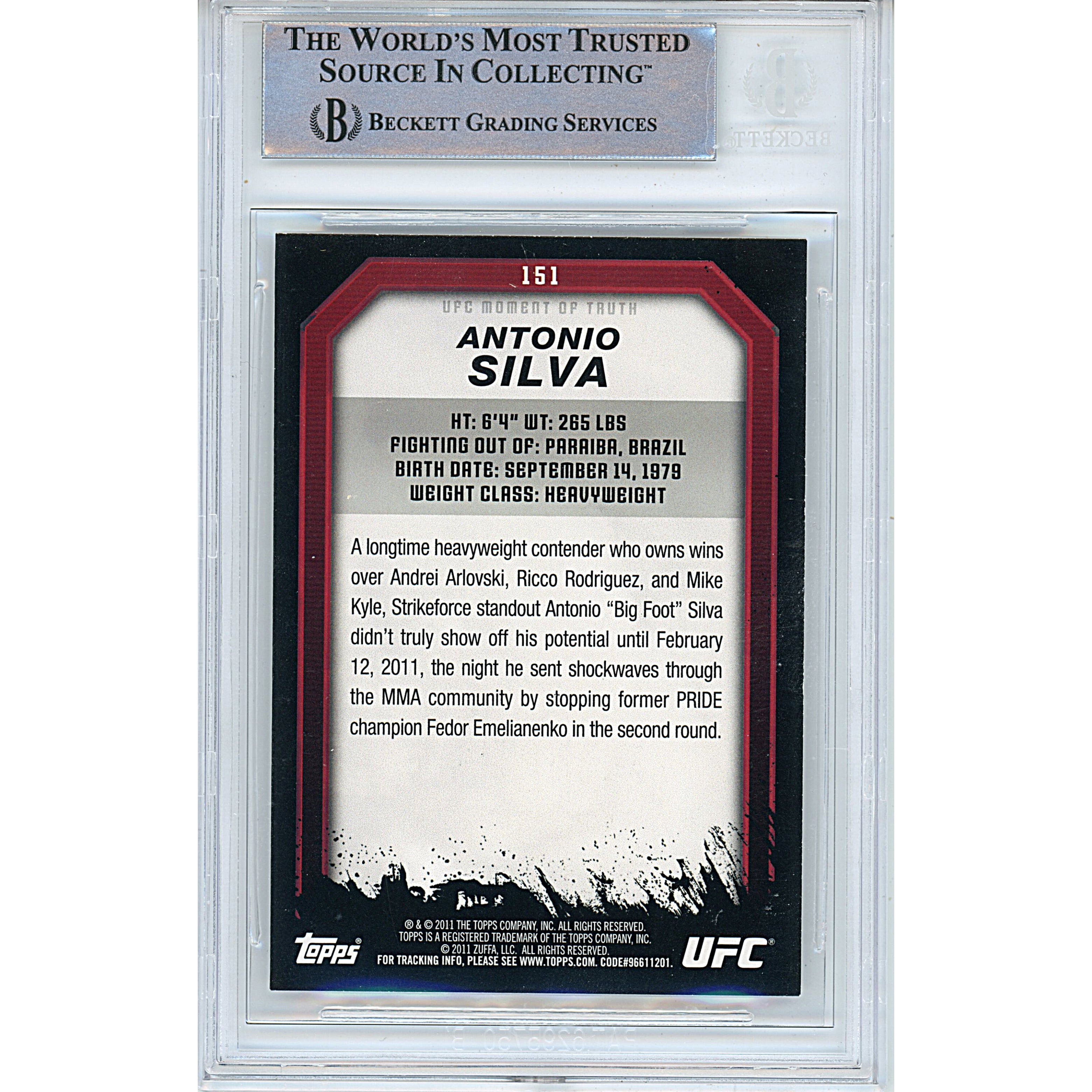 2011 Topps Antonio Silva Signed Trading Card – Beckett BAS