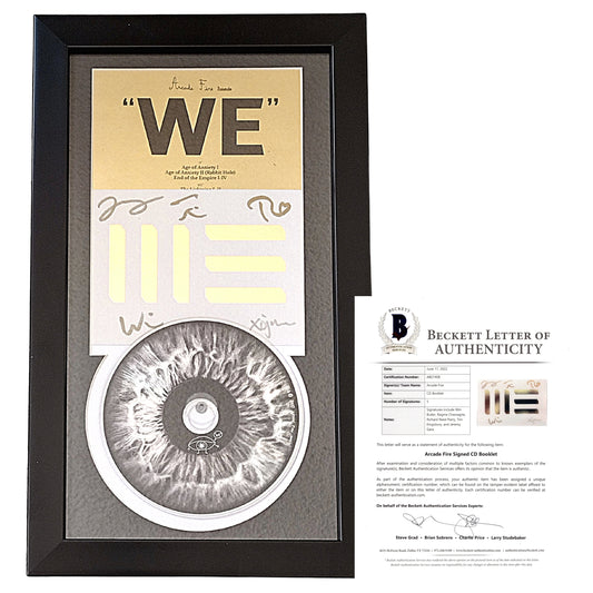 Music- Autographed- Arcade Fire Signed WE Compact Disc with Framed and Matted CD Wall Display Beckett Authentication 101