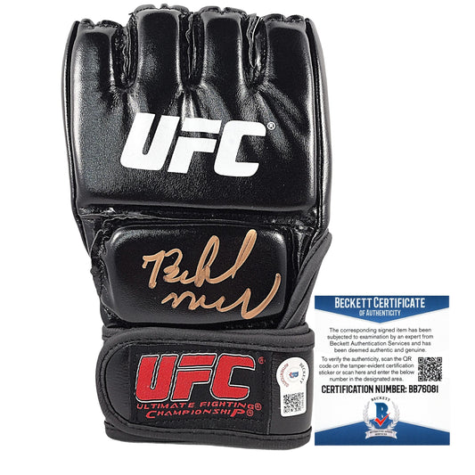 UFC Gloves- Autographed- Belal Muhammad Signed Ultimate Fighting Championship Glove Proof Beckett BAS Authentication 101