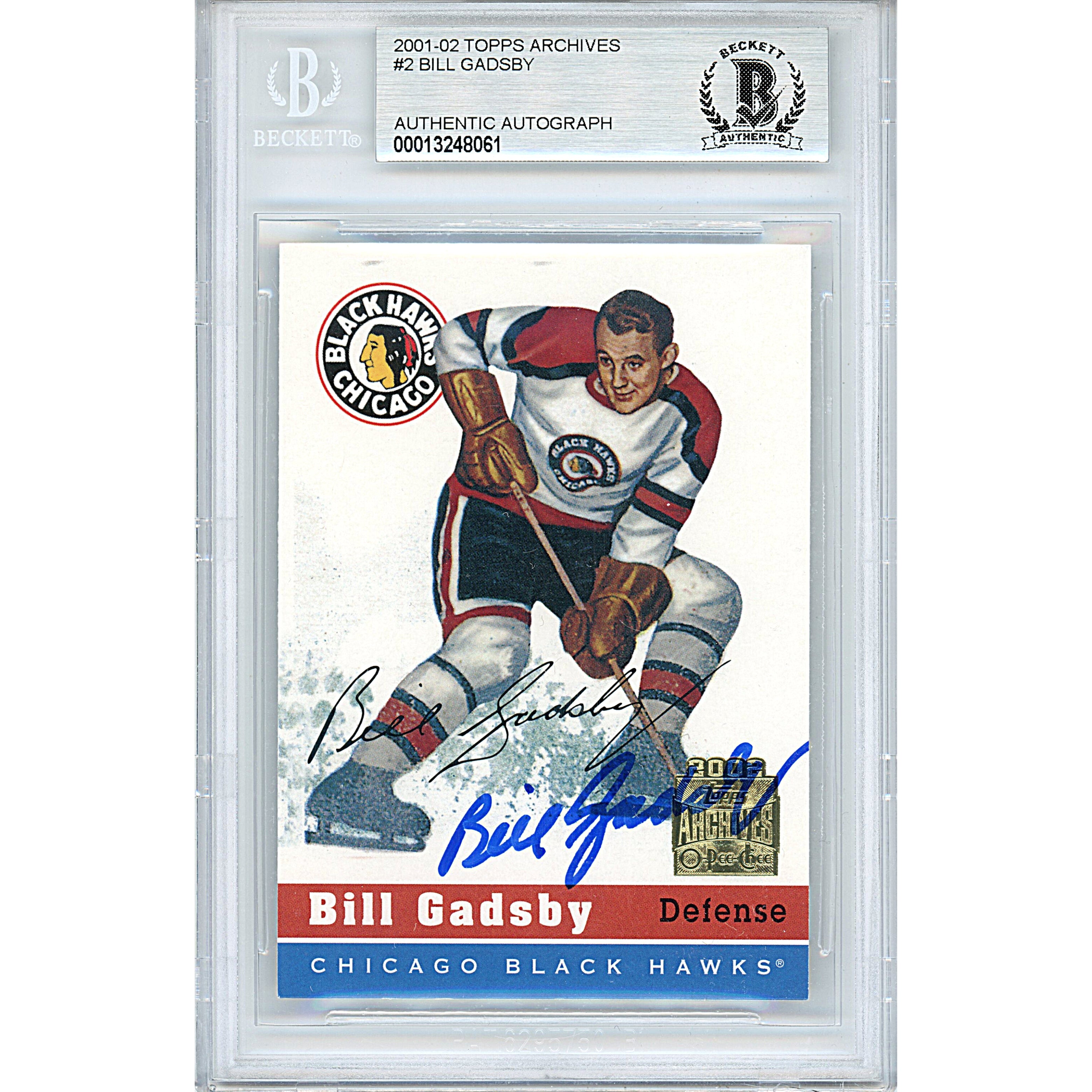 2001 Topps Bill Gadsby Autographed Trading Card – Beckett BAS