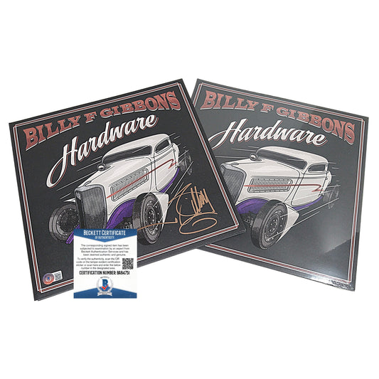 Music- Autographed- Billy Gibbons of ZZ Top Signed Hardware Vinyl Record Album Cover with Sealed Brand New Hardware Vinyl Record Beckett BAS Authentication 101