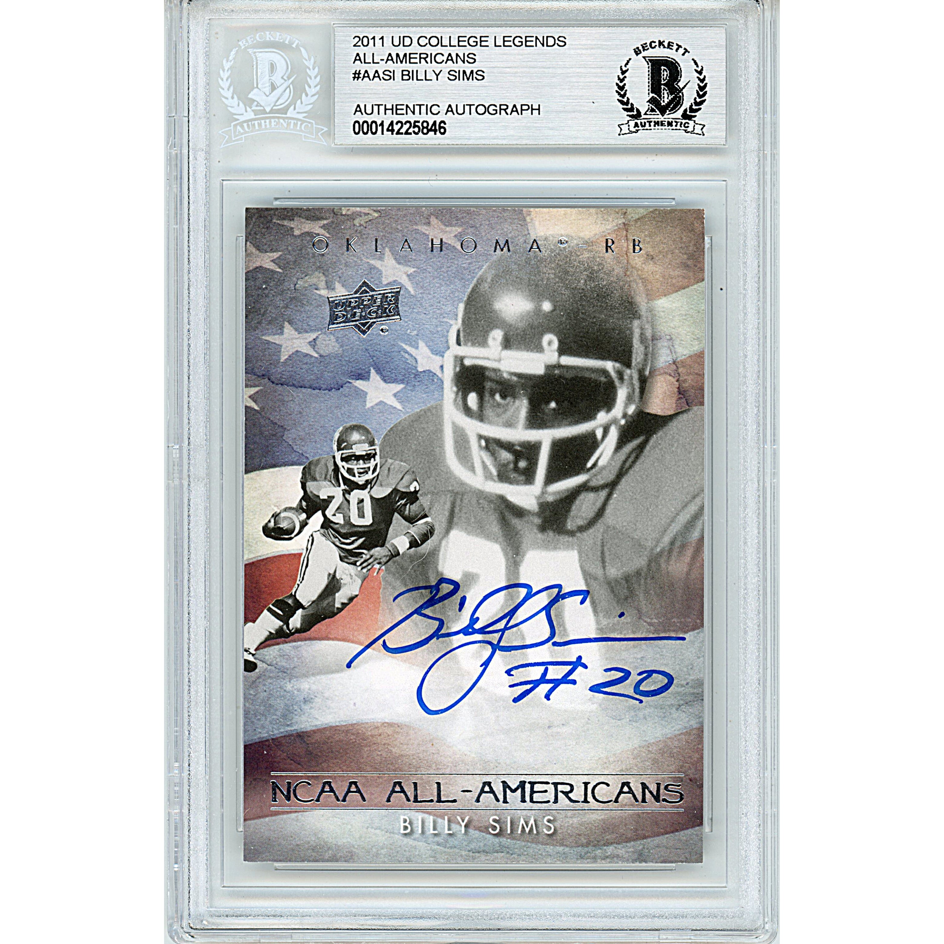 2011 Billy Sims Autographed Trading Card – Beckett BAS