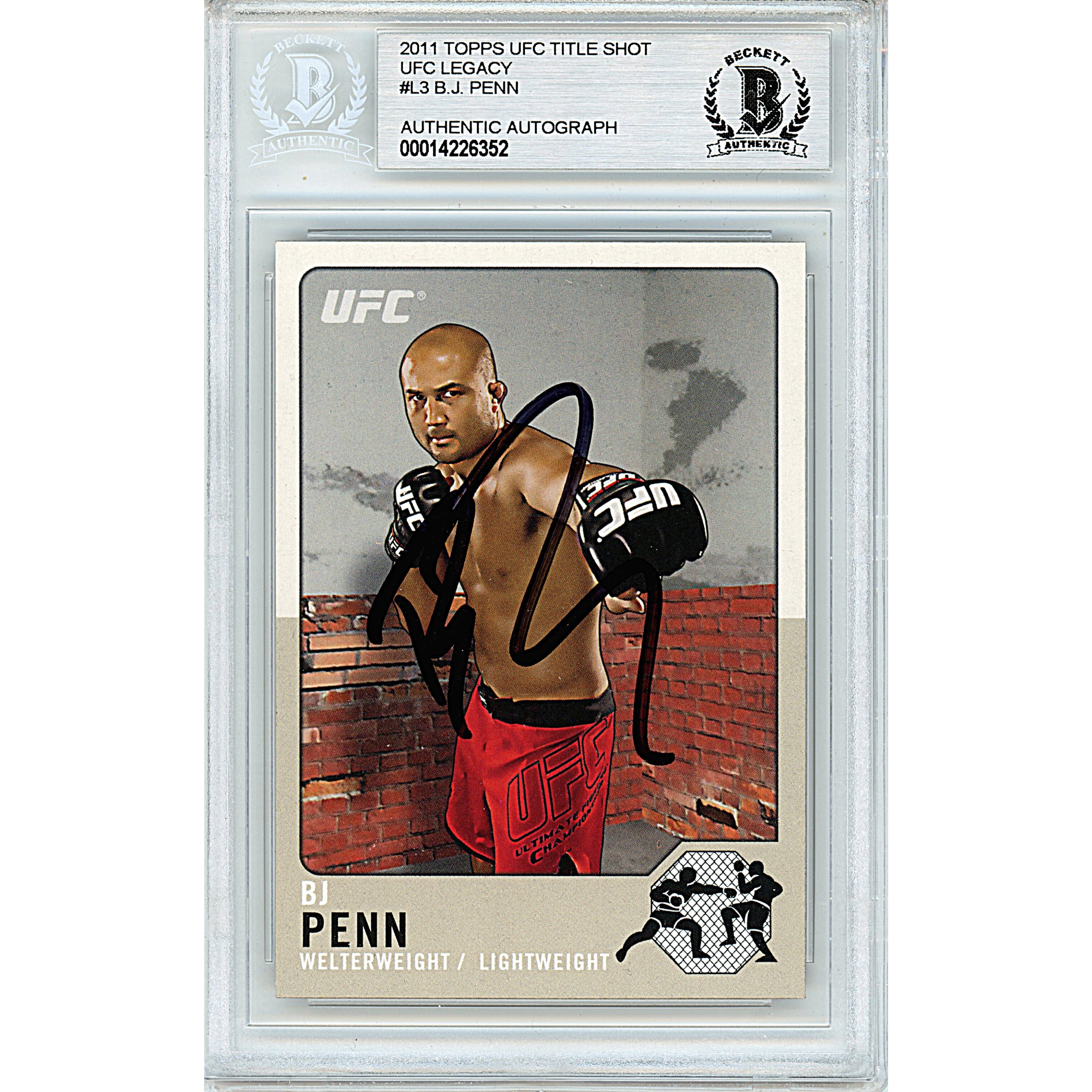 2011 Topps BJ Penn Autographed Trading Card – Beckett BAS