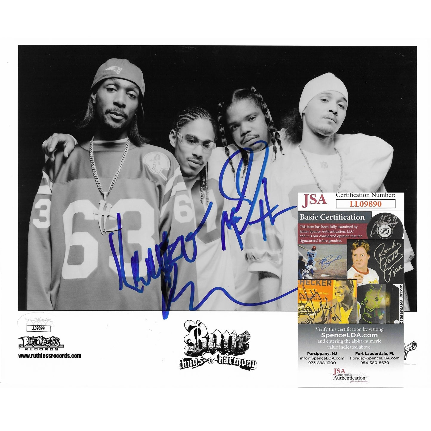 Music- Autographed- Bone Thugs N Harmony Signed 8x10 Photo with JSA Authentication Krayzie Bone and Wish Bone Autograph 101