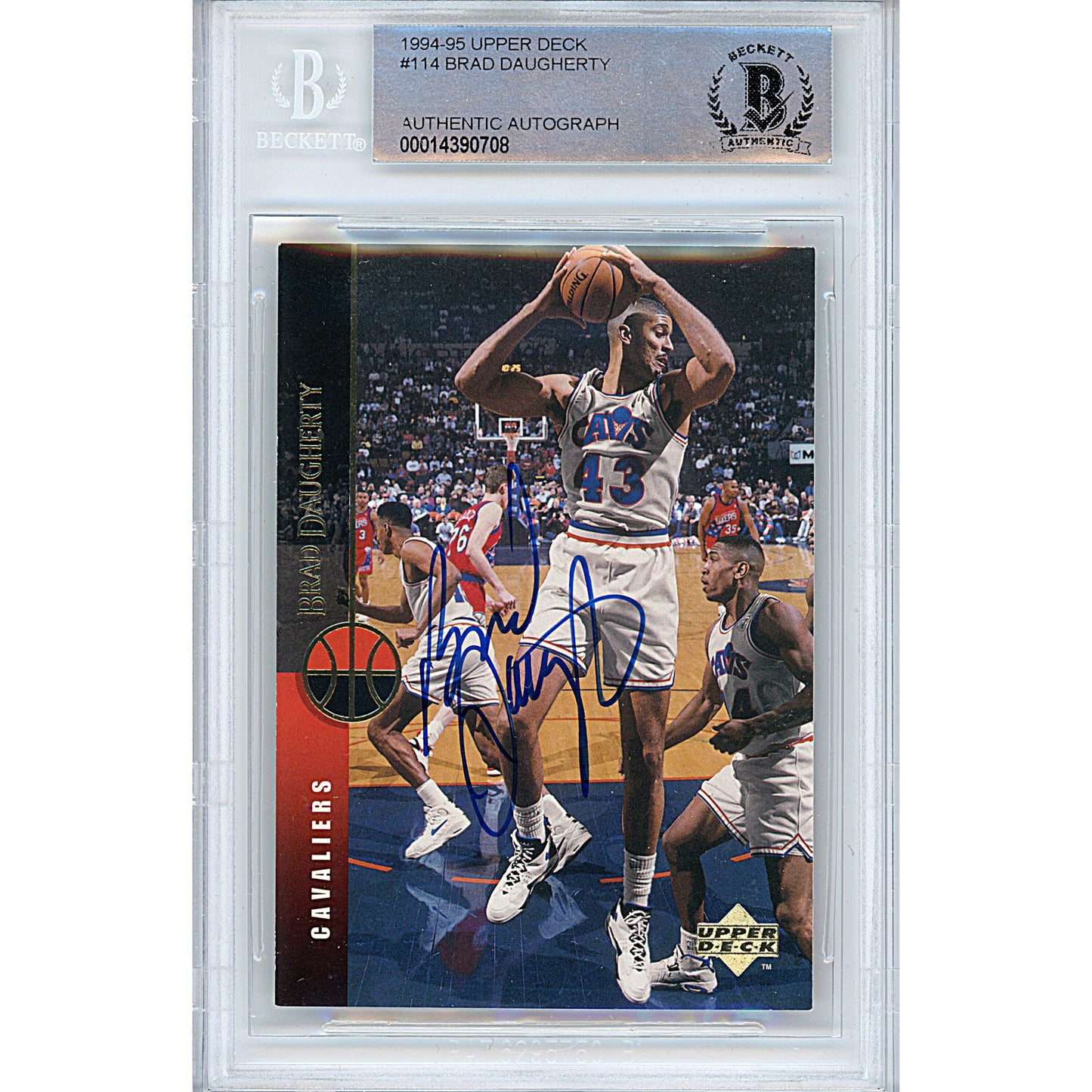 Basketballs- Autographed- Brad Daugherty Signed Cleveland Cavaliers 1994-1995 Upper Deck Basketball Card Beckett Slabbed 00014390708 - 101