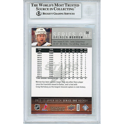 Hockey- Autographed- Brenden Morrow Signed Dallas Stars 2012-2013 Upper Deck Hockey Card Beckett BAS Slabbed 00013190795 - 102