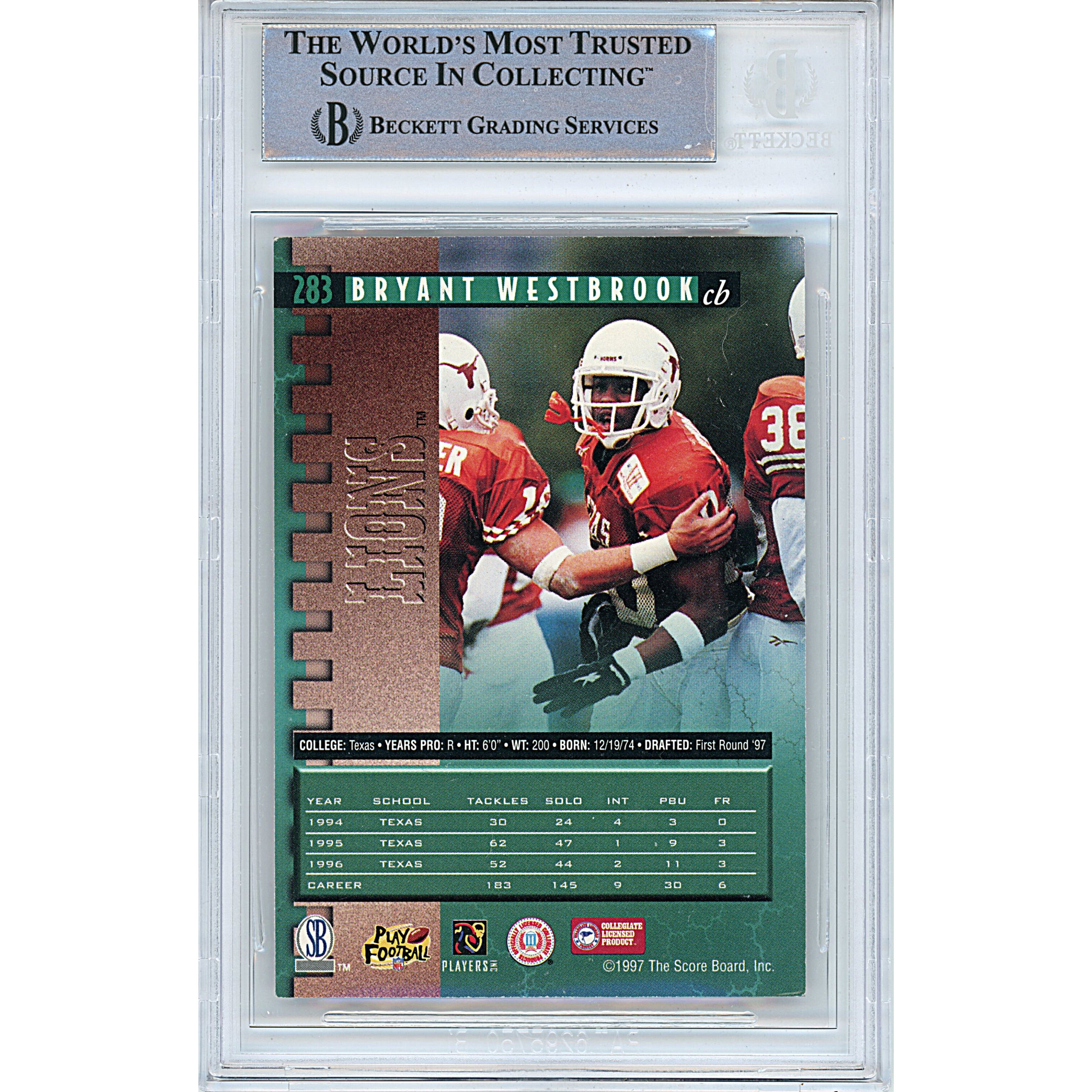1997 Bryant Westbrook Signed Trading Card – Beckett BAS