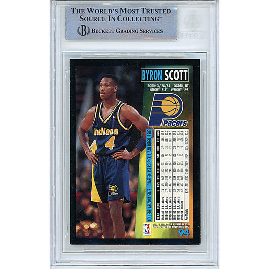 Basketballs- Autographed- Byron Scott Signed Indiana Pacers 1994-1995 Fleer Basketball Card Beckett Authentic Slabbed 00014390704 - 102