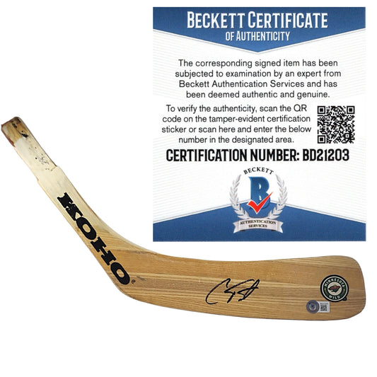 Hockey- Autographed- Cam Talbot Signed Minnesota Wild Hockey Stick Blade Exact Proof Beckett Authentication 201